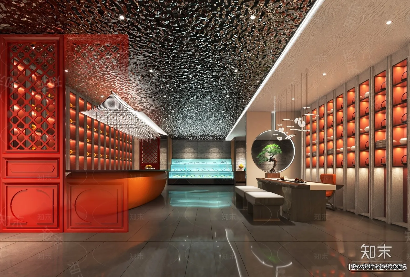 Restaurant and Fastfood 3D Scene – 3D Blocks – 075 – VRAY