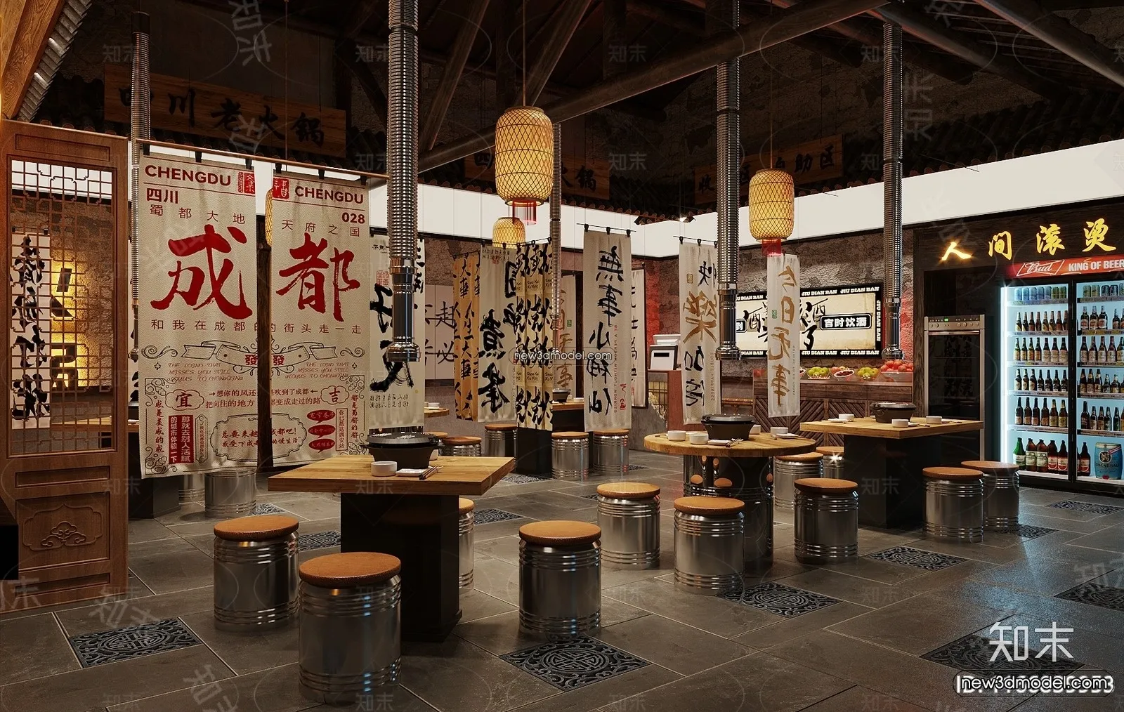 Restaurant and Fastfood 3D Scene – 3D Blocks – 091 – CORONA