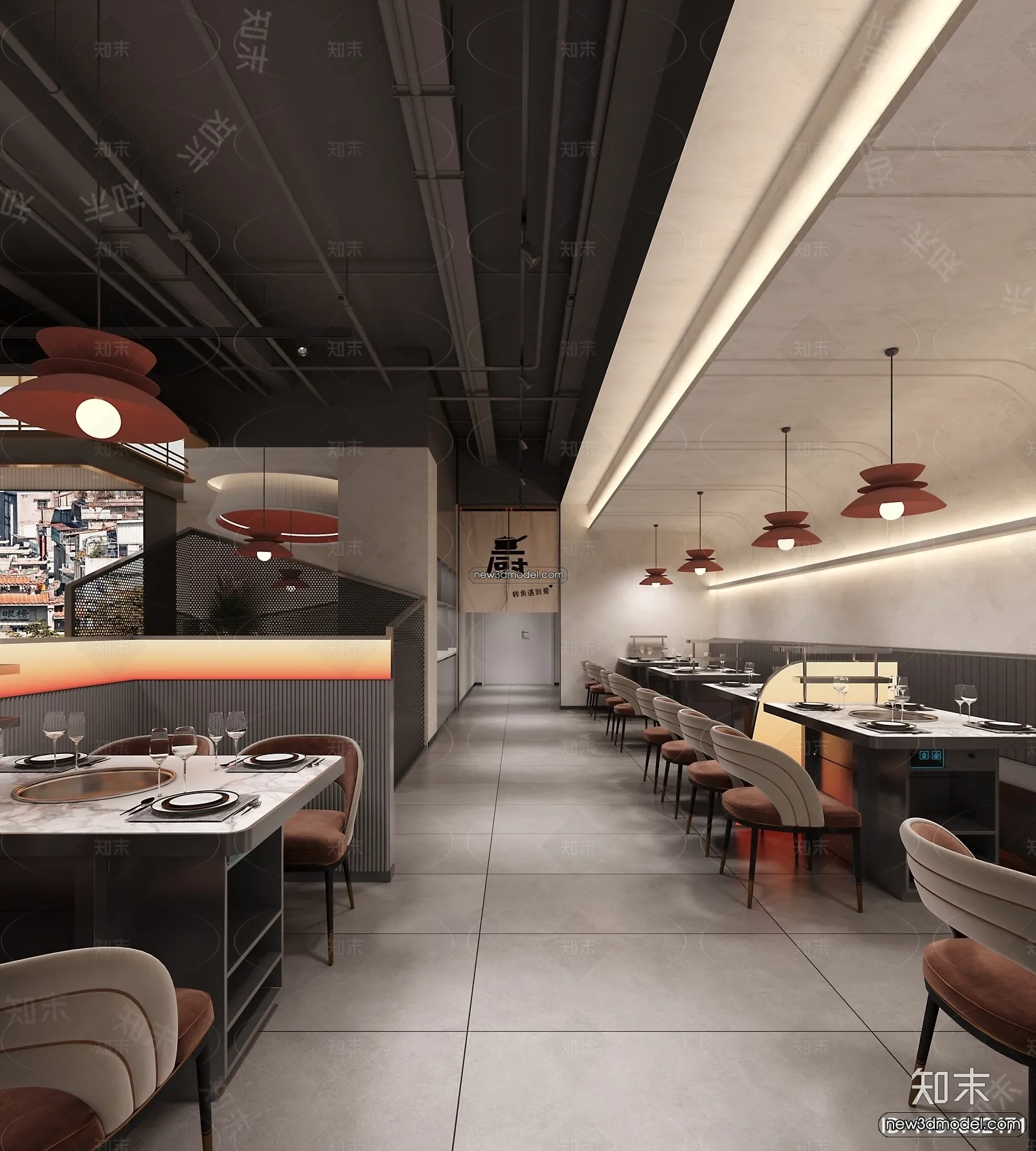 Restaurant and Fastfood 3D Scene – 3D Blocks – 094 – CORONA