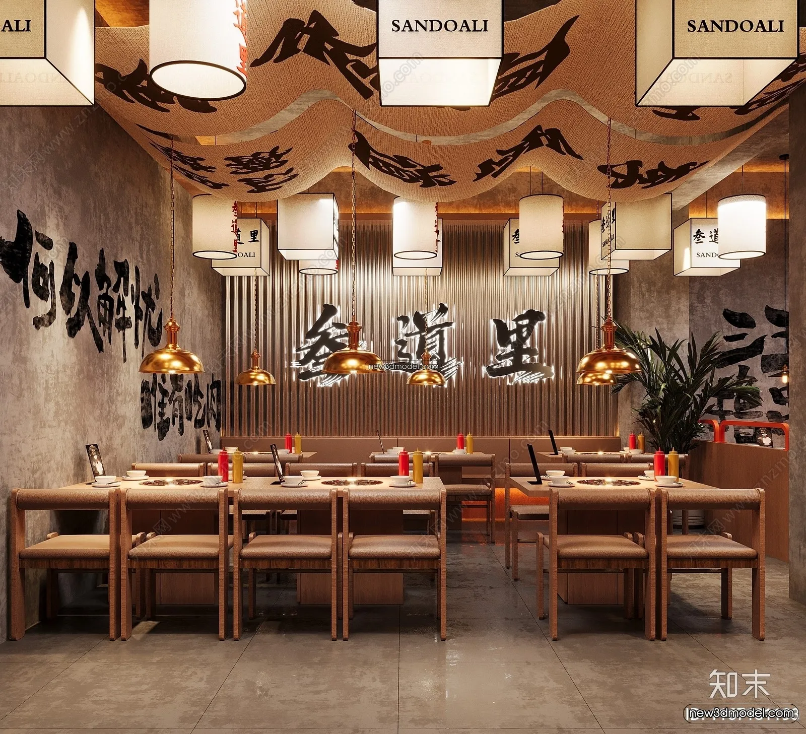 Restaurant and Fastfood 3D Scene – 3D Blocks – 095 – CORONA