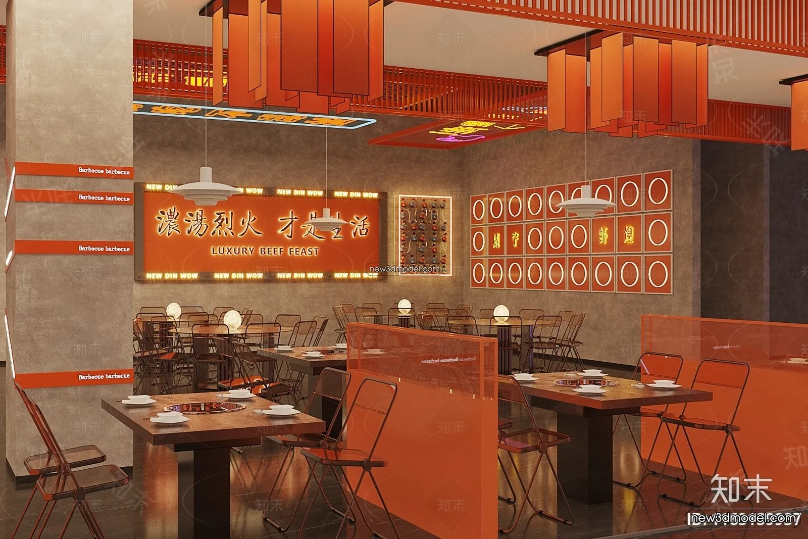 Restaurant and Fastfood 3D Scene – 3D Blocks – 096 – CORONA