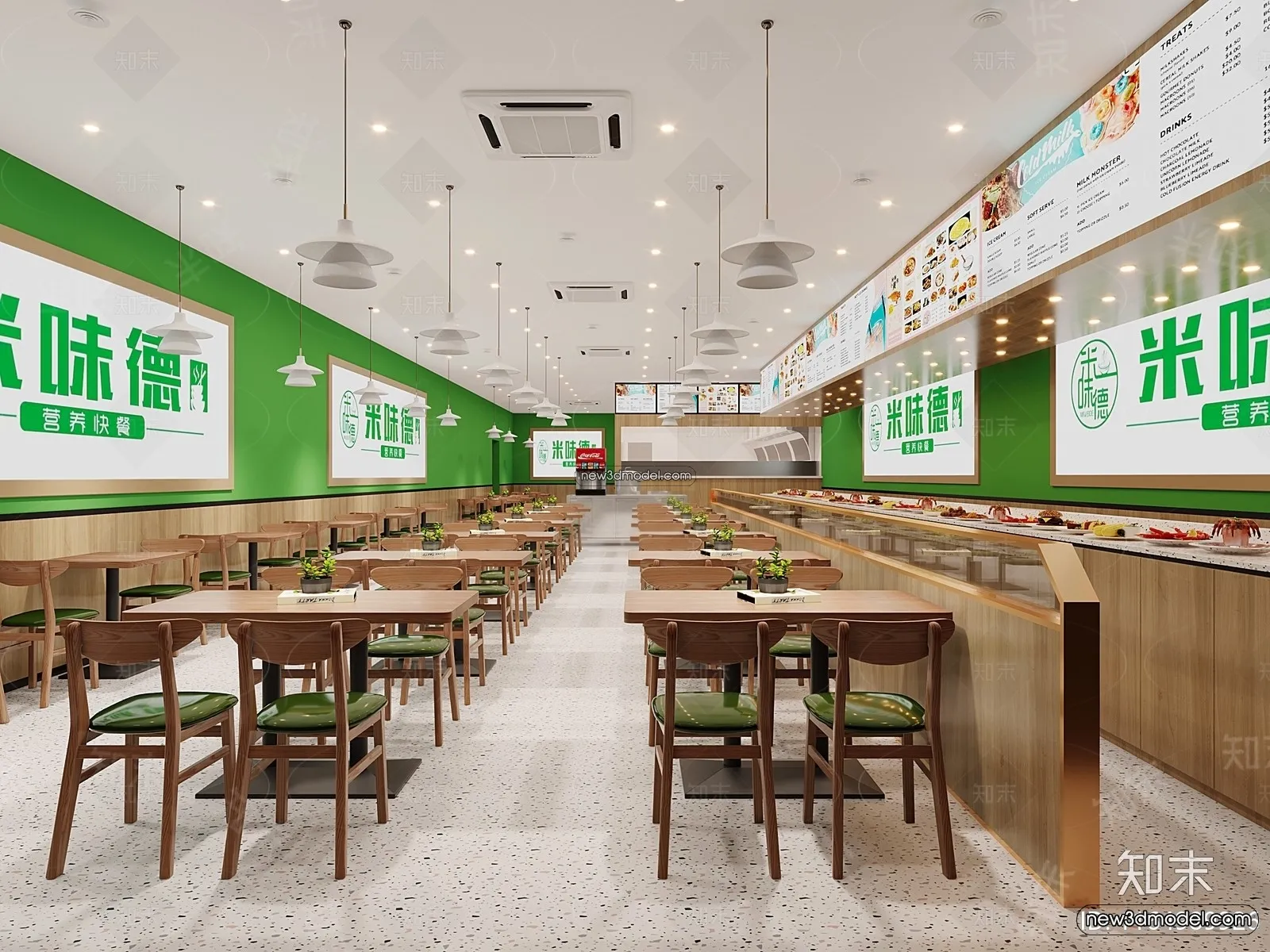 Restaurant and Fastfood 3D Scene – 3D Blocks – 102 – CORONA