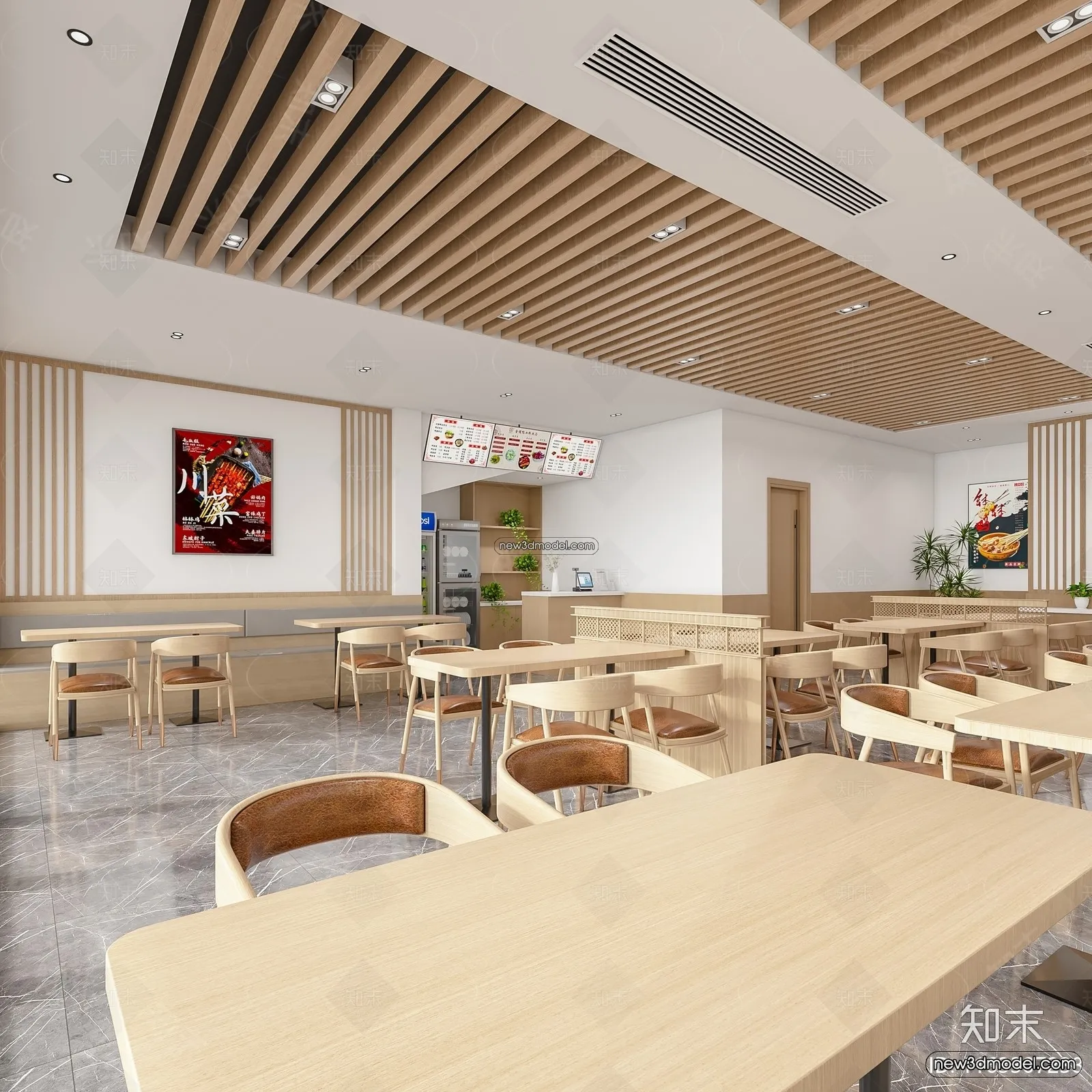 Restaurant and Fastfood 3D Scene – 3D Blocks – 107 – CORONA