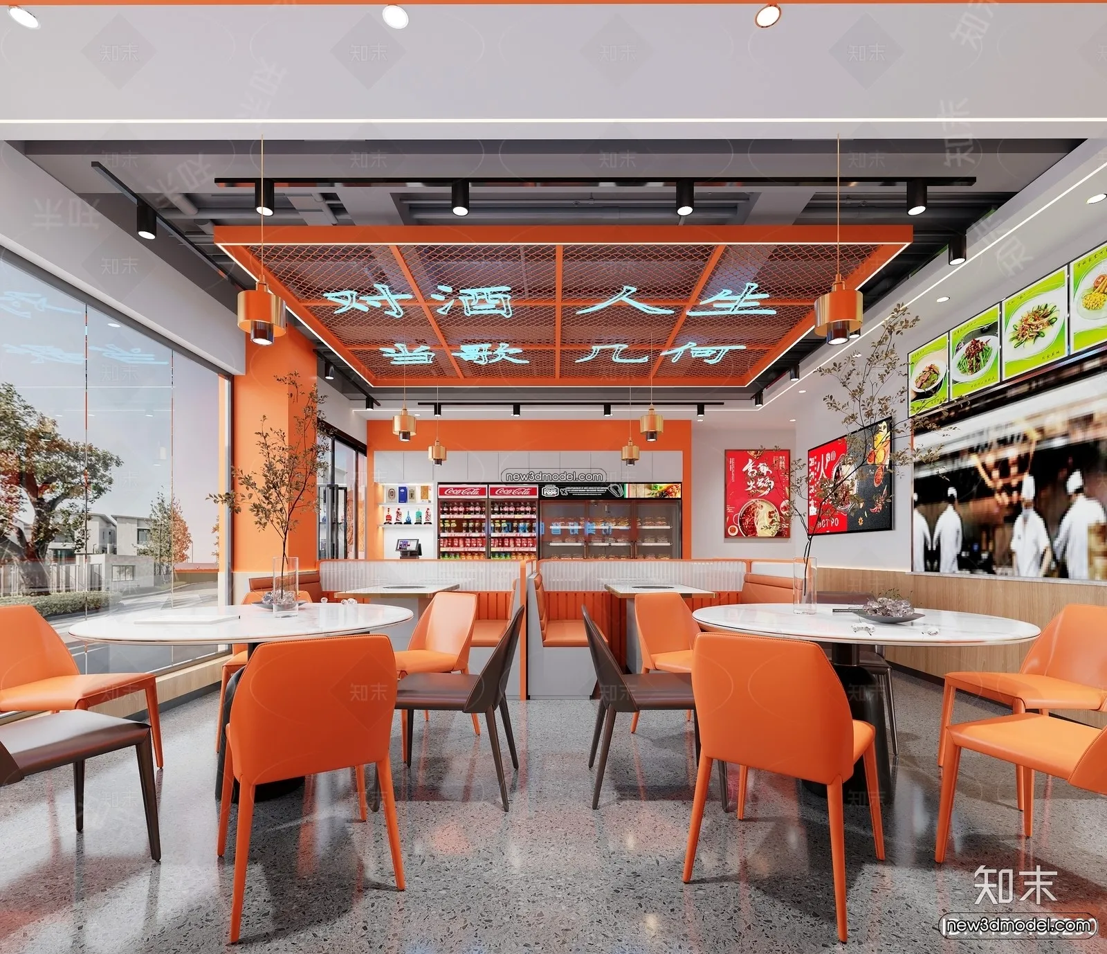 Restaurant and Fastfood 3D Scene – 3D Blocks – 108 – CORONA