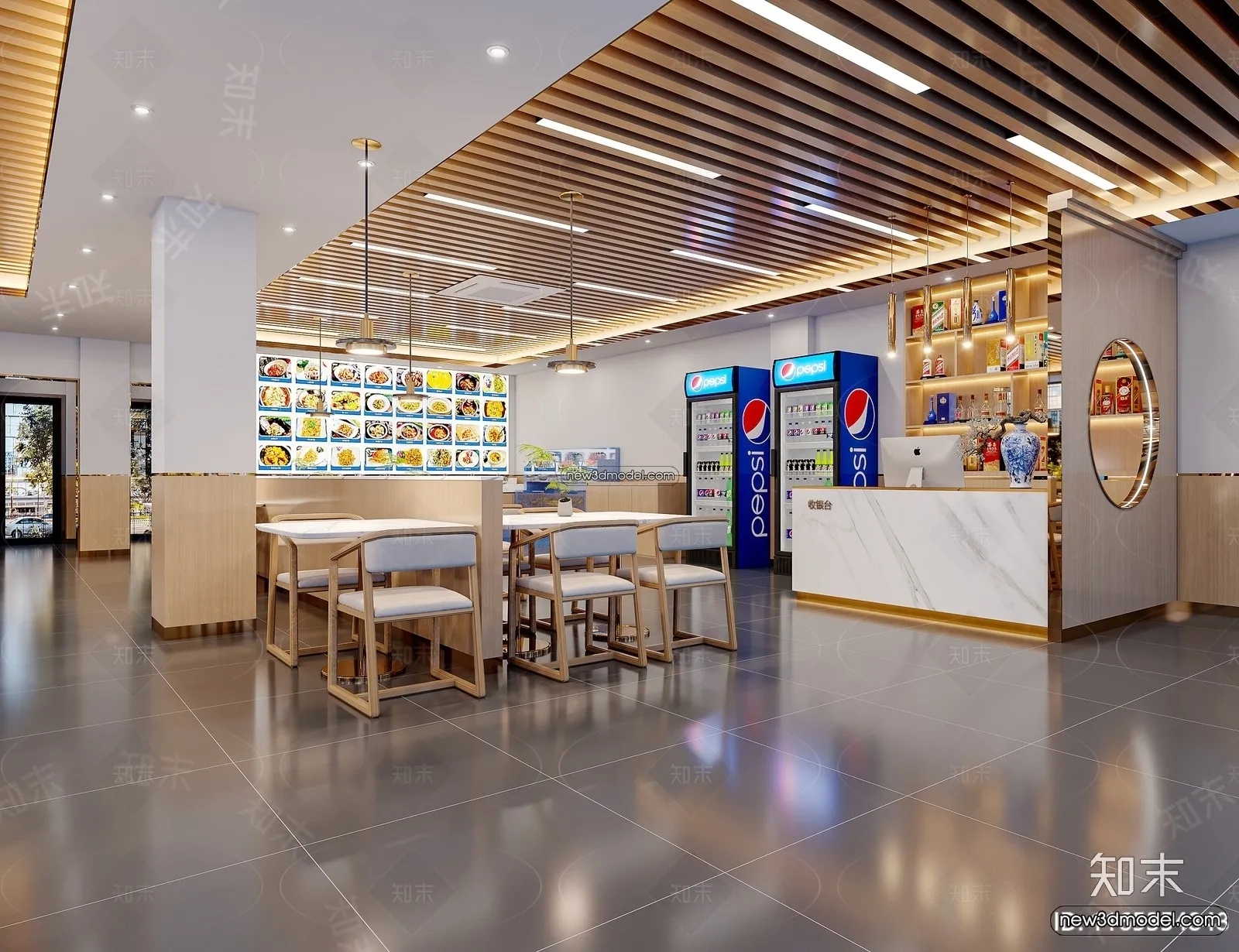 Restaurant and Fastfood 3D Scene – 3D Blocks – 110 – CORONA