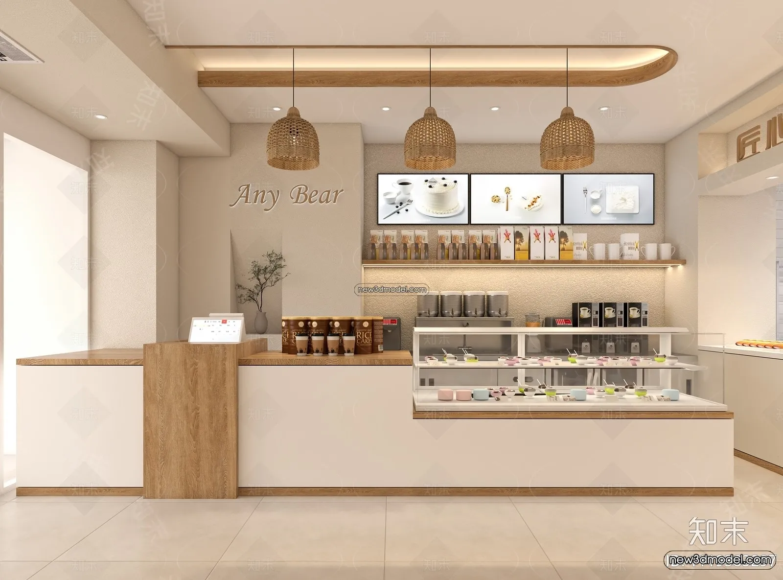 Restaurant and Fastfood 3D Scene – 3D Blocks – 121 – VRAY