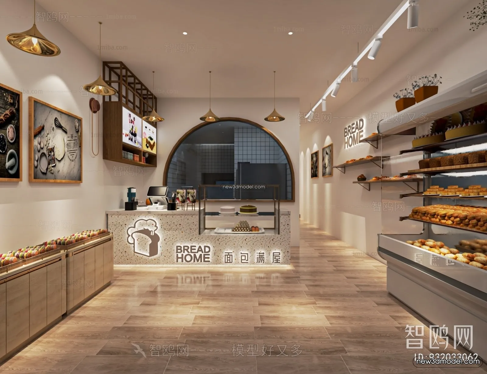 Restaurant and Fastfood 3D Scene – 3D Blocks – 122 – VRAY