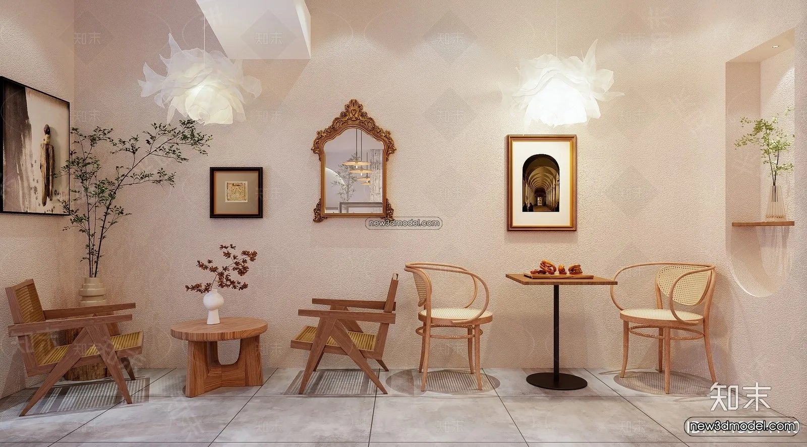 Restaurant and Fastfood 3D Scene – 3D Blocks – 126 – VRAY