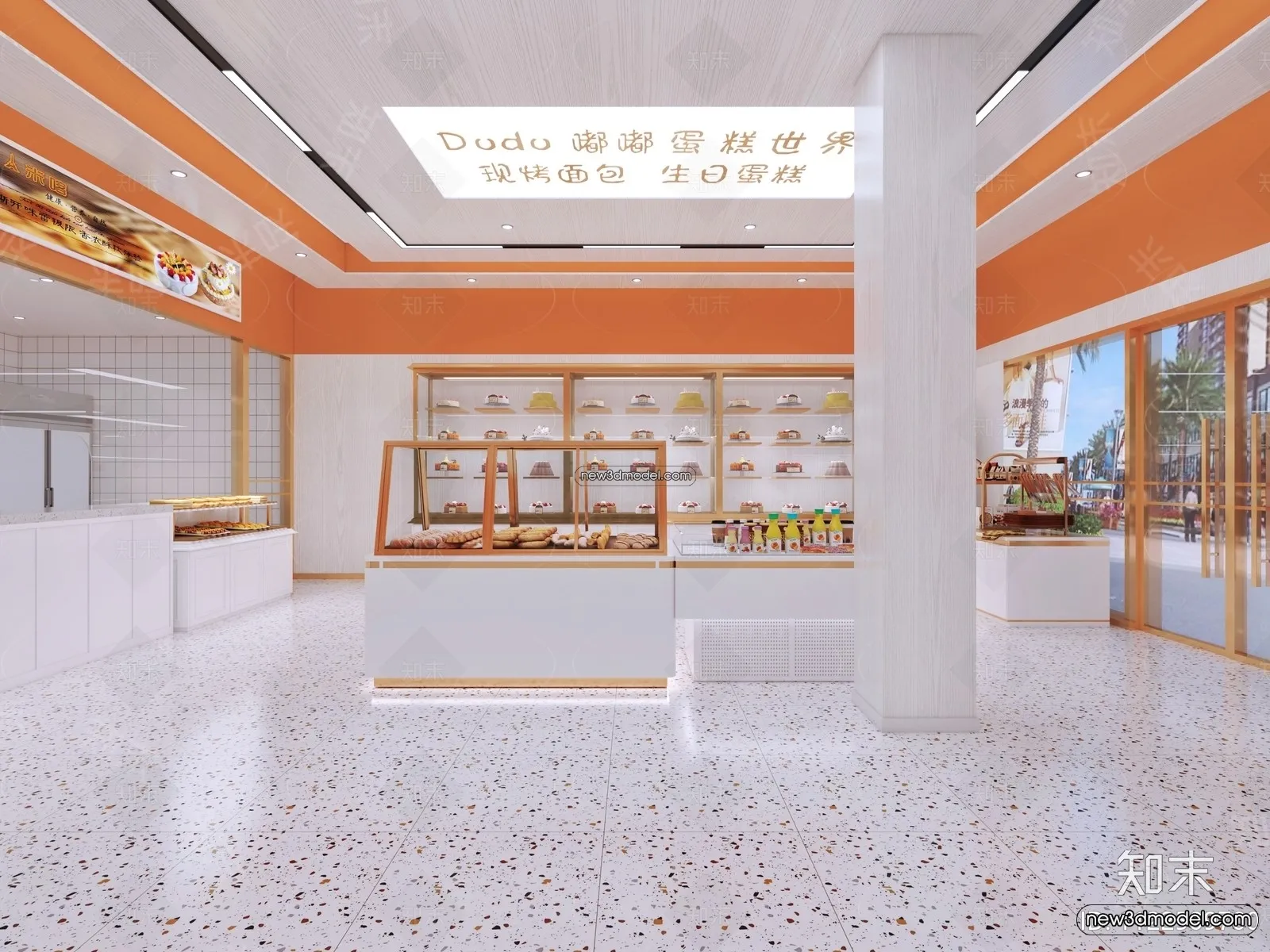 Restaurant and Fastfood 3D Scene – 3D Blocks – 129 – VRAY