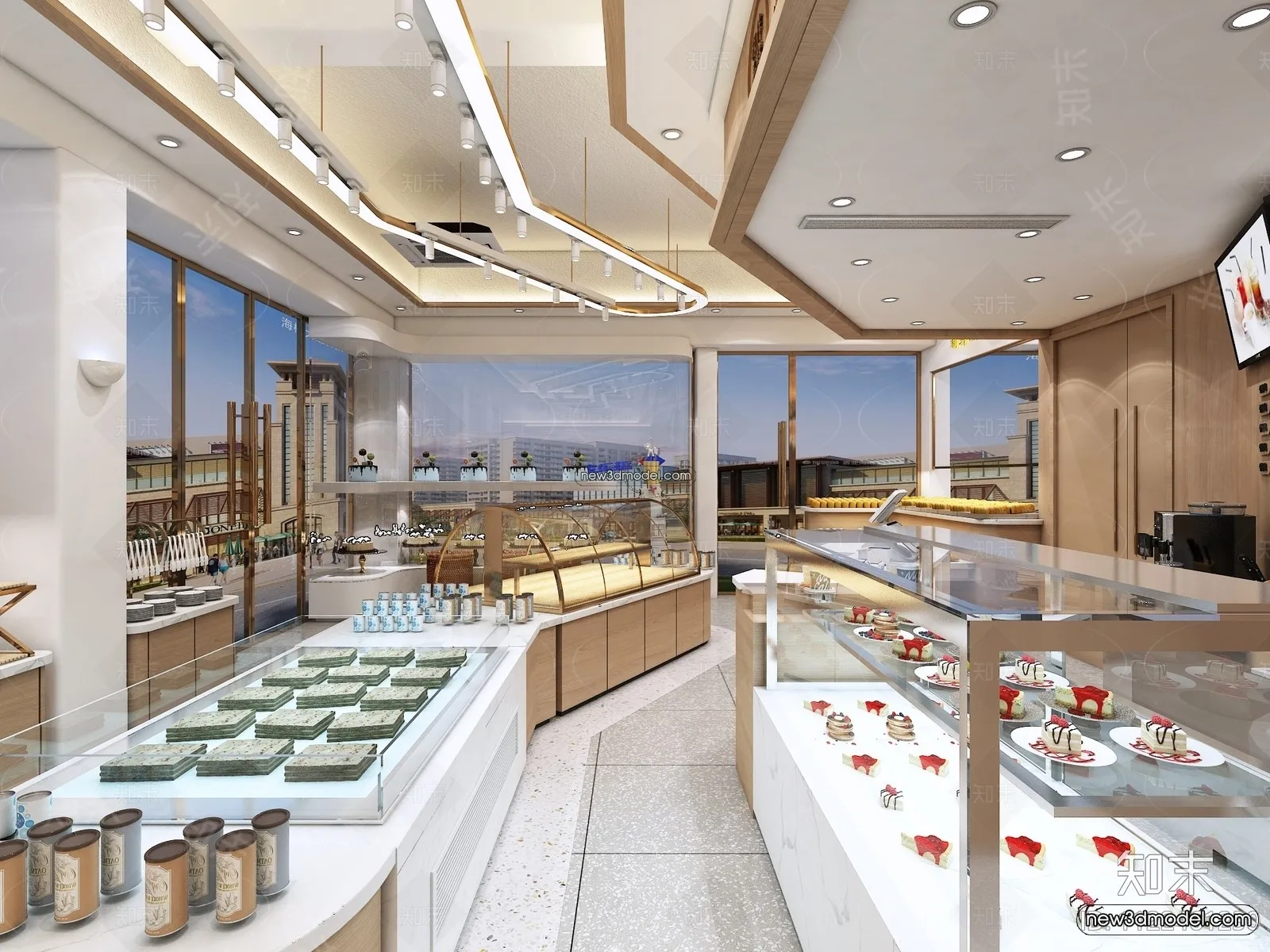 Restaurant and Fastfood 3D Scene – 3D Blocks – 131 – VRAY