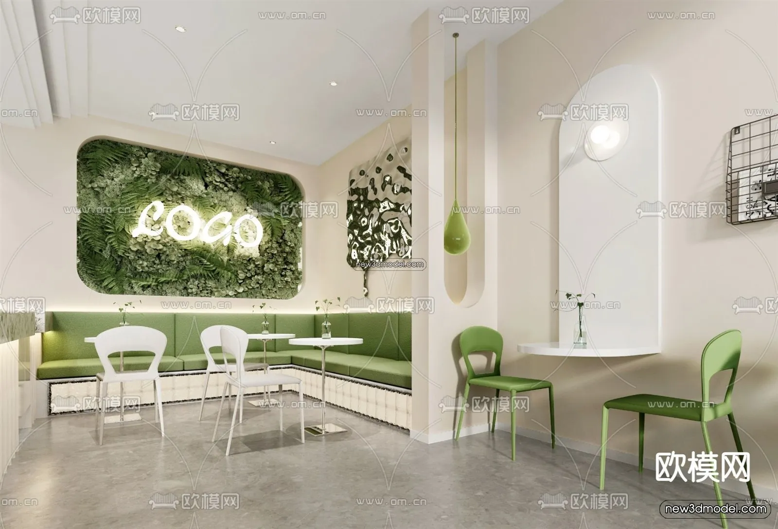 Restaurant and Fastfood 3D Scene – 3D Blocks – 133 – VRAY