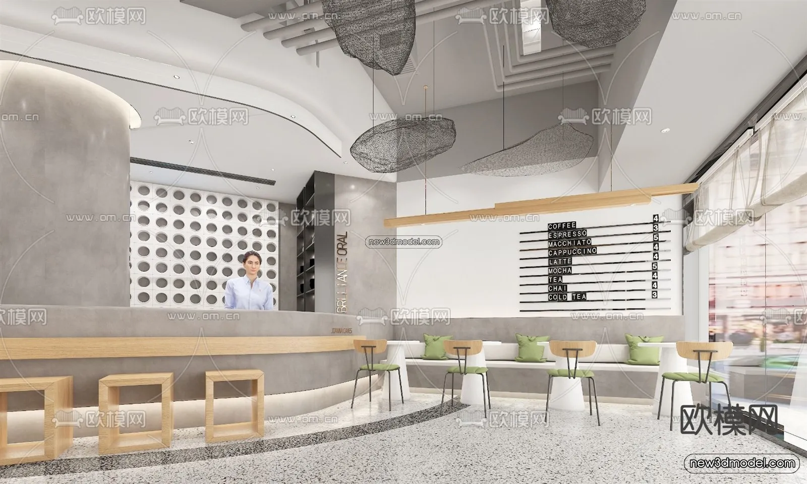 Restaurant and Fastfood 3D Scene – 3D Blocks – 138 – VRAY