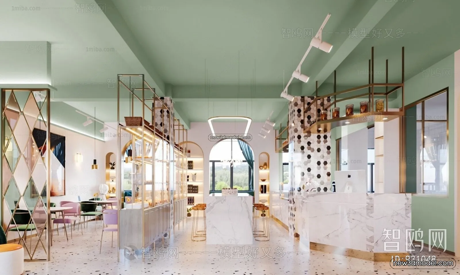 Restaurant and Fastfood 3D Scene – 3D Blocks – 139 – VRAY