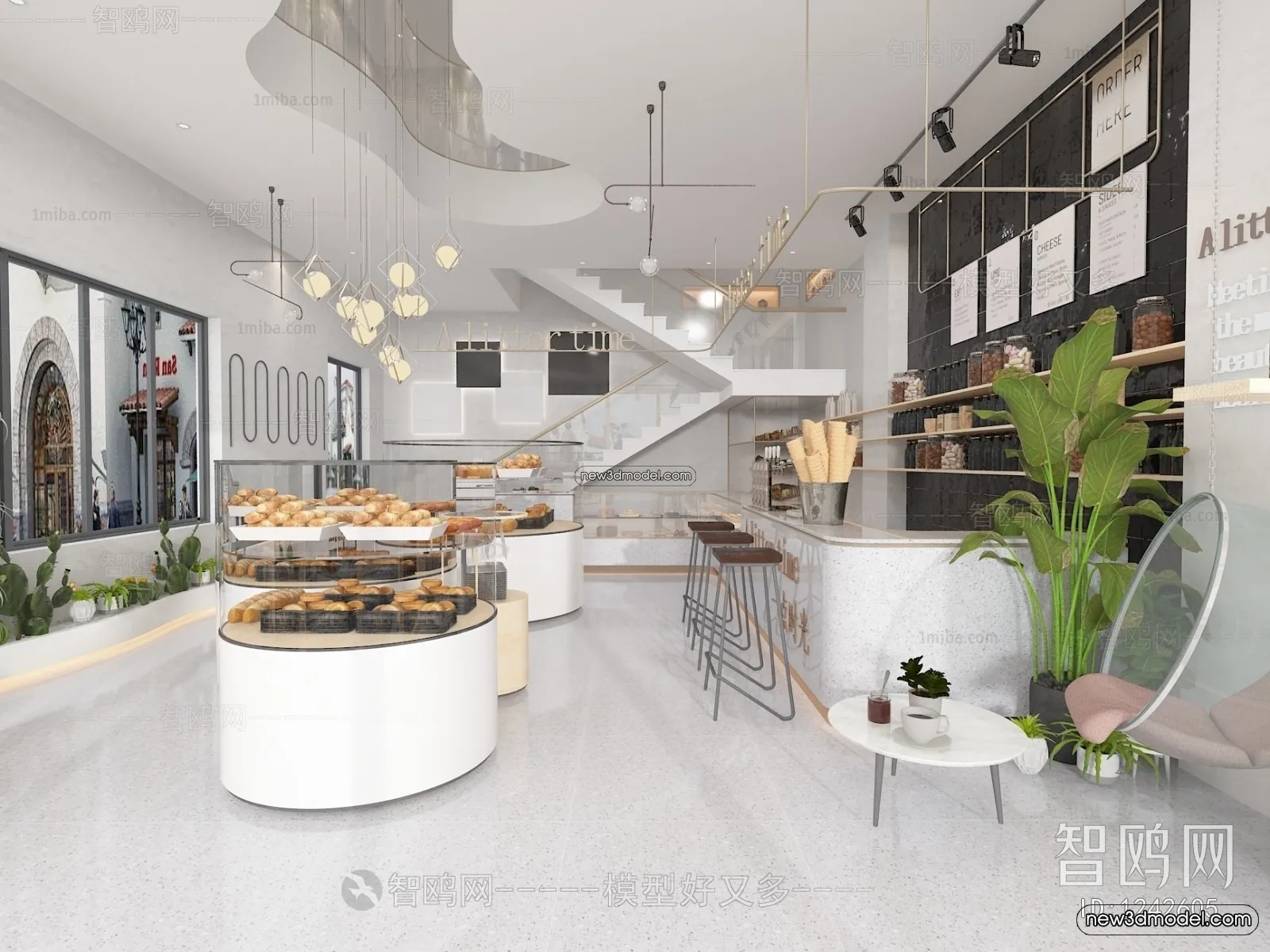 Restaurant and Fastfood 3D Scene – 3D Blocks – 141 – VRAY