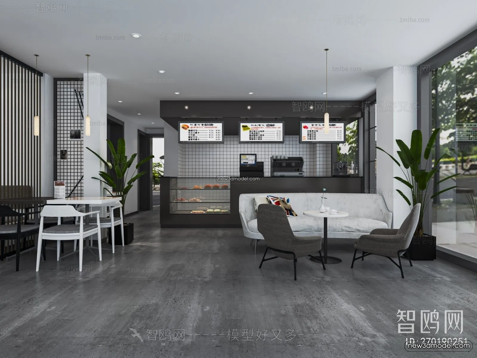 Restaurant and Fastfood 3D Scene – 3D Blocks – 148 – VRAY