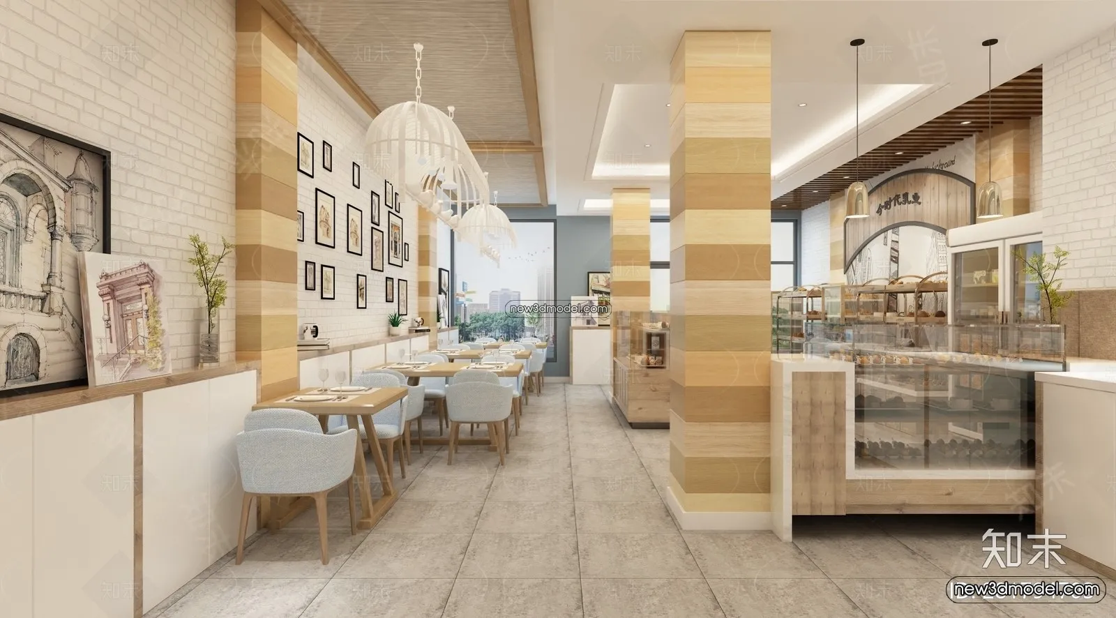 Restaurant and Fastfood 3D Scene – 3D Blocks – 150 – VRAY