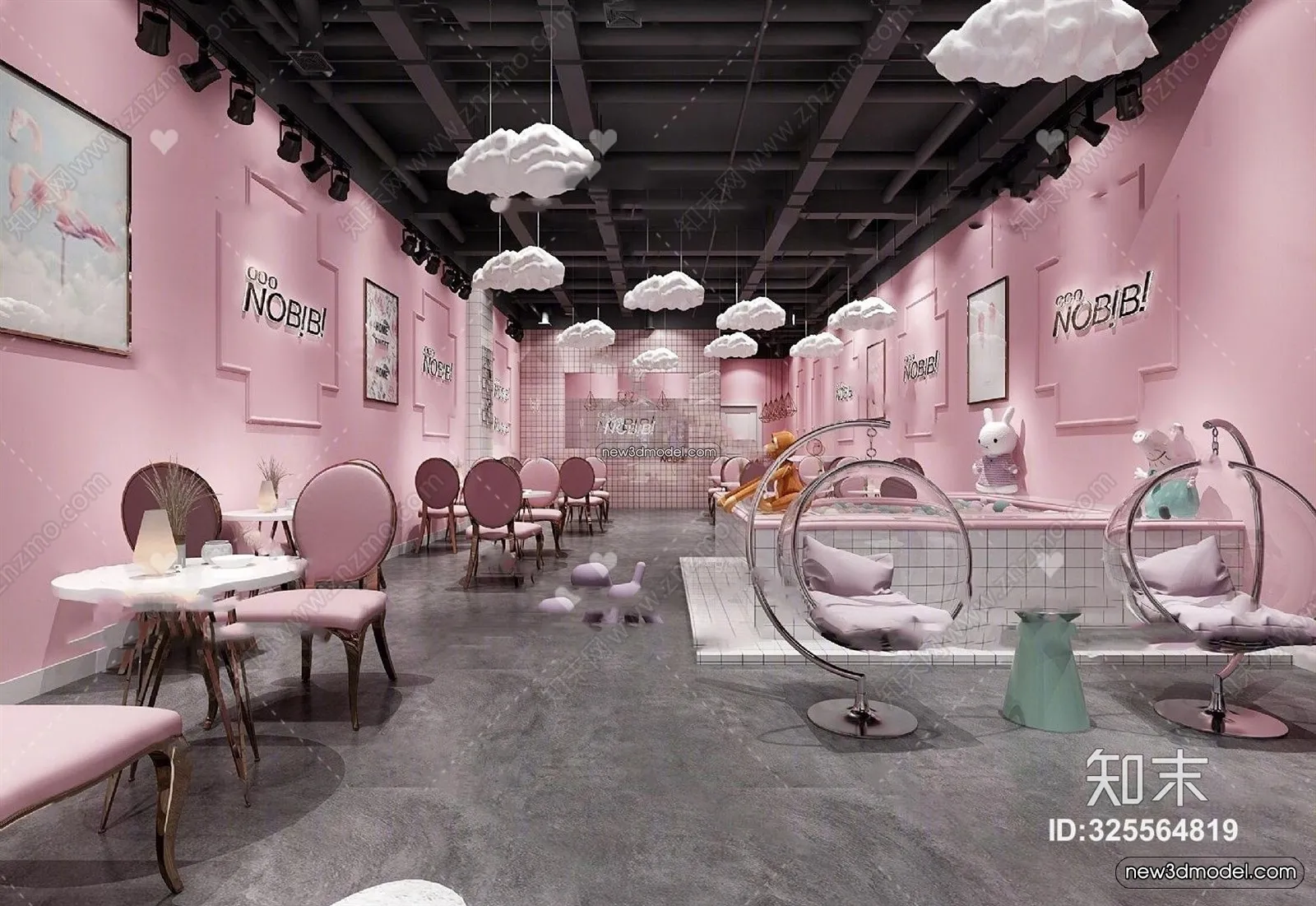 Restaurant and Fastfood 3D Scene – 3D Blocks – 153 – VRAY