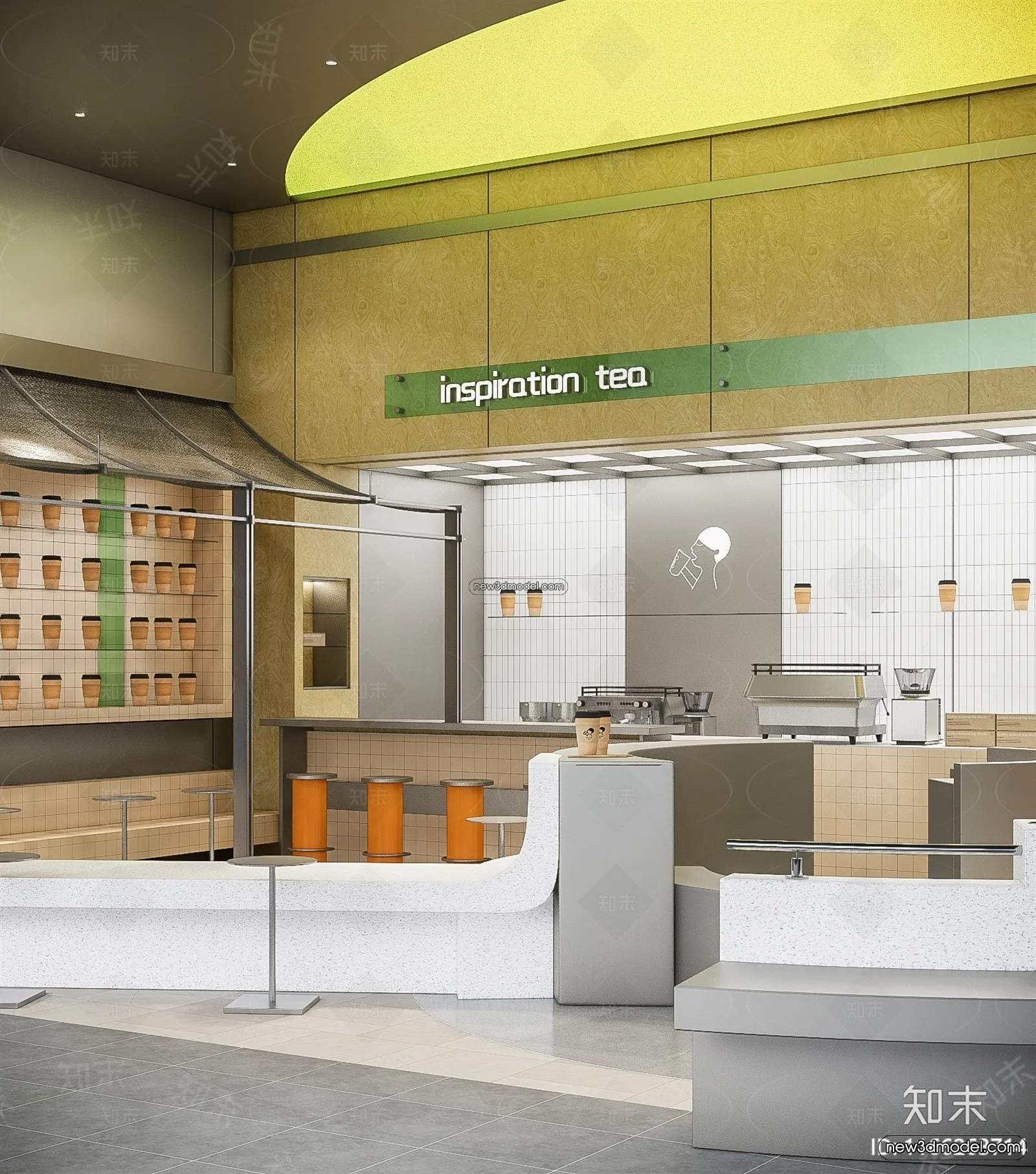 Restaurant and Fastfood 3D Scene – 3D Blocks – 169 – VRAY