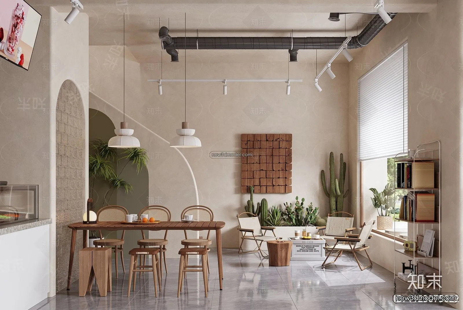 Restaurant and Fastfood 3D Scene – 3D Blocks – 173 – VRAY