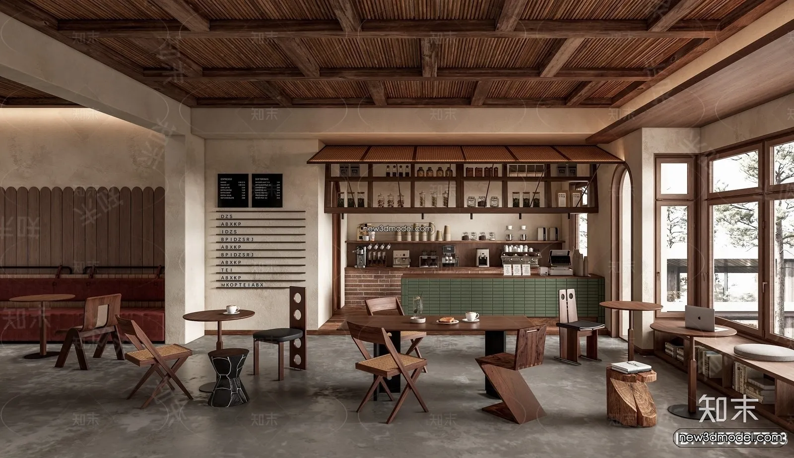 Restaurant and Fastfood 3D Scene – 3D Blocks – 174 – VRAY