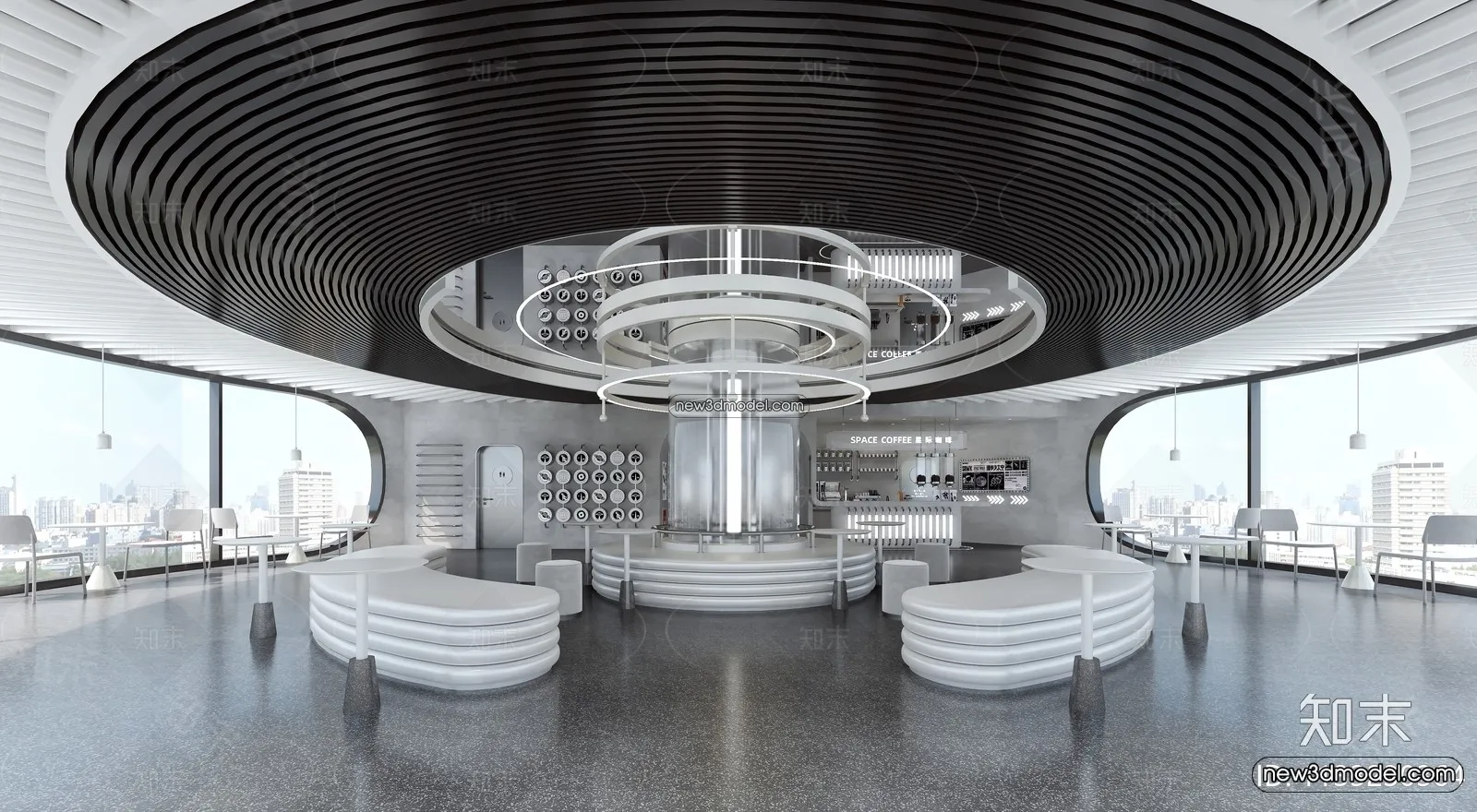 Restaurant and Fastfood 3D Scene – 3D Blocks – 176 – VRAY