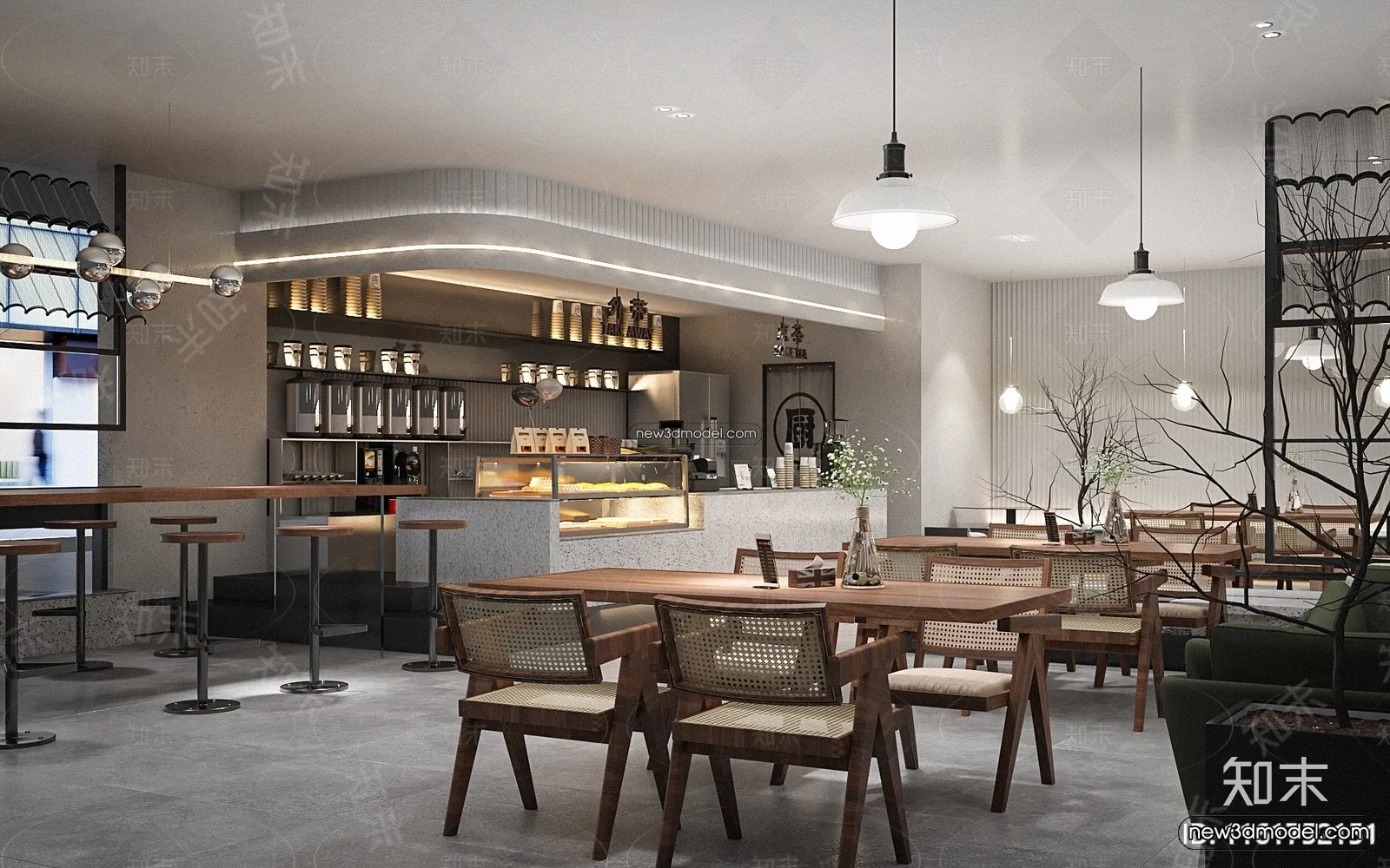 Restaurant and Fastfood 3D Scene – 3D Blocks – 180 – VRAY