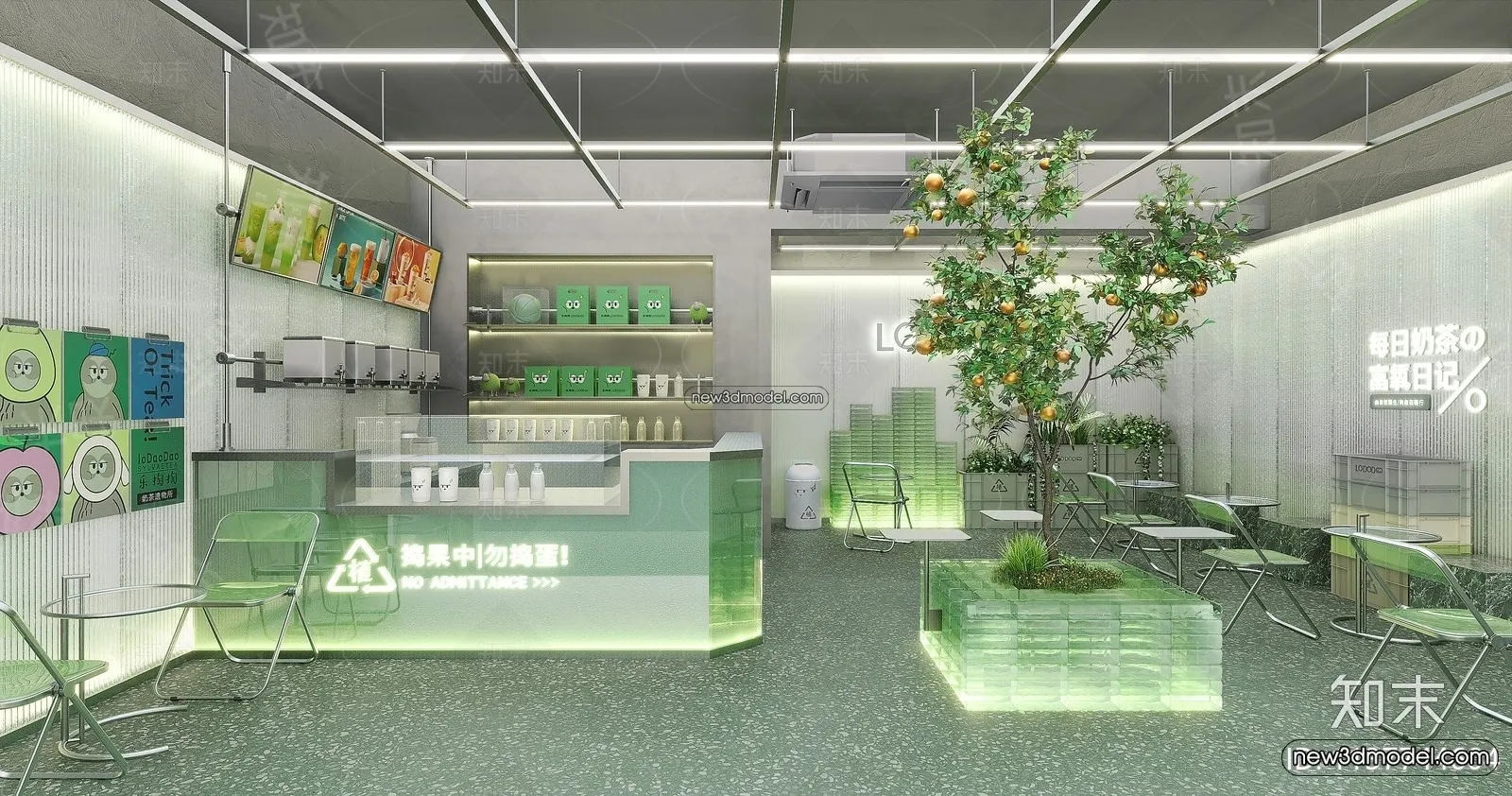 Restaurant and Fastfood 3D Scene – 3D Blocks – 188 – CORONA