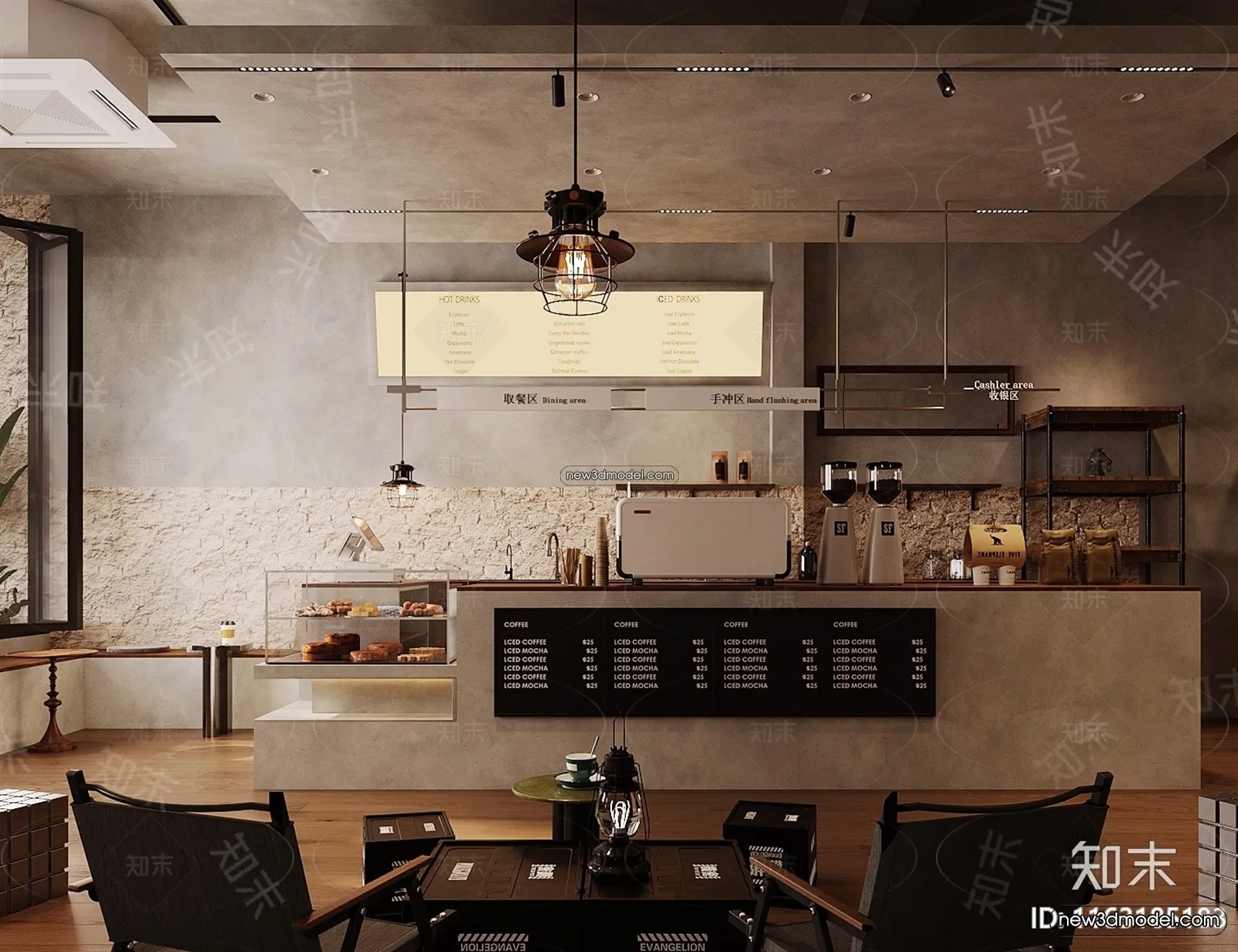 Restaurant and Fastfood 3D Scene – 3D Blocks – 190 – CORONA