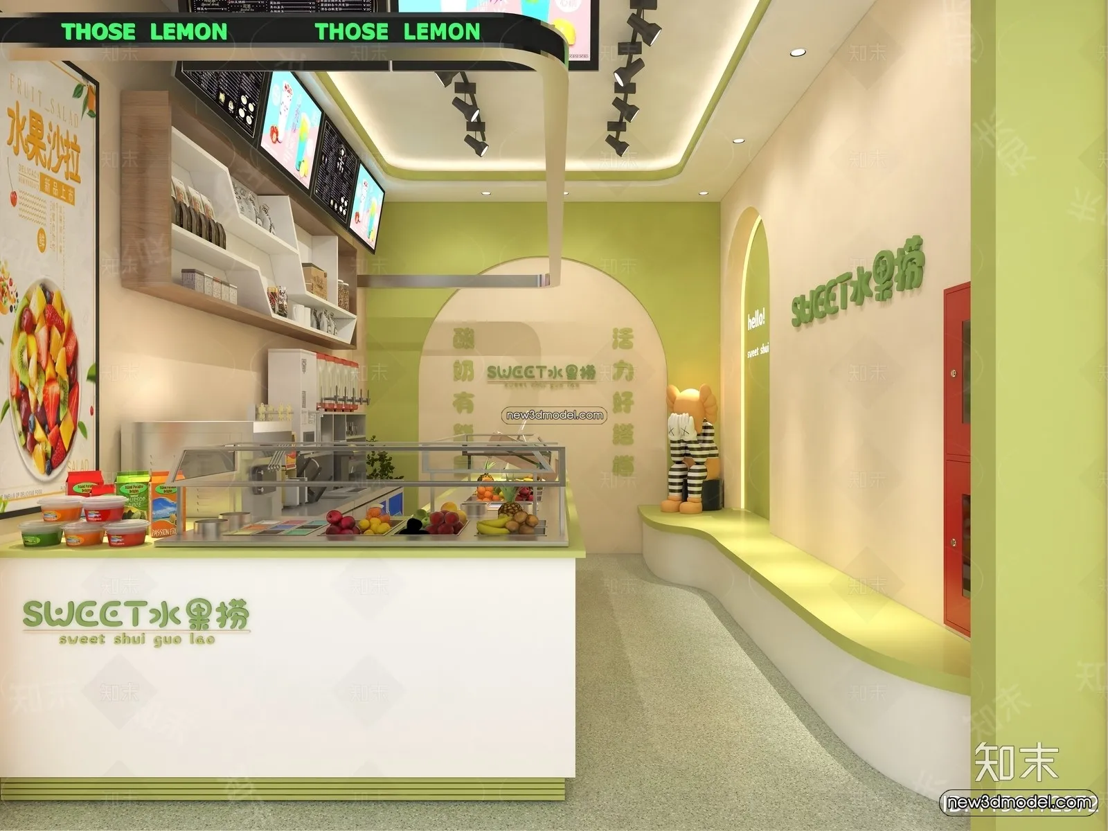 Restaurant and Fastfood 3D Scene – 3D Blocks – 191 – VRAY