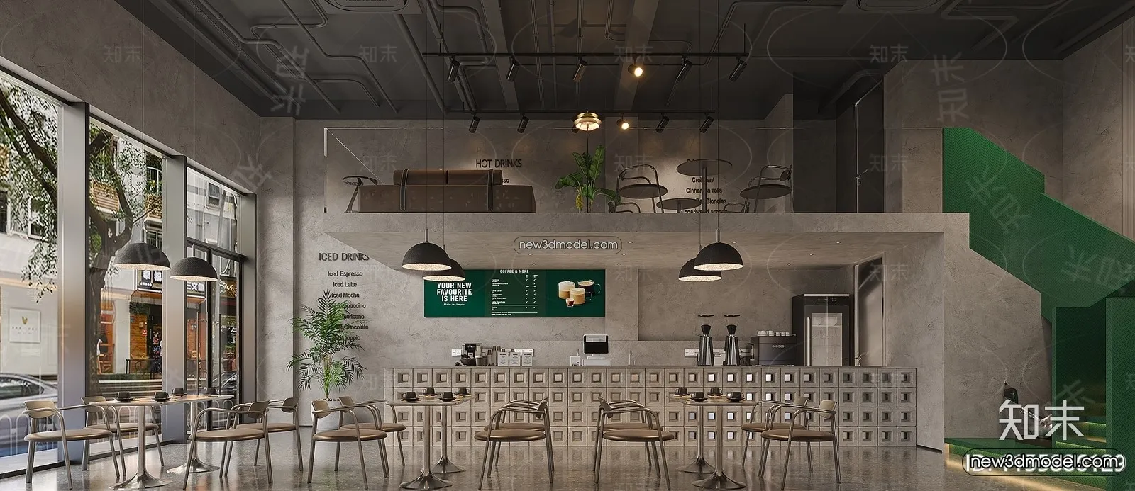 Restaurant and Fastfood 3D Scene – 3D Blocks – 198 – CORONA