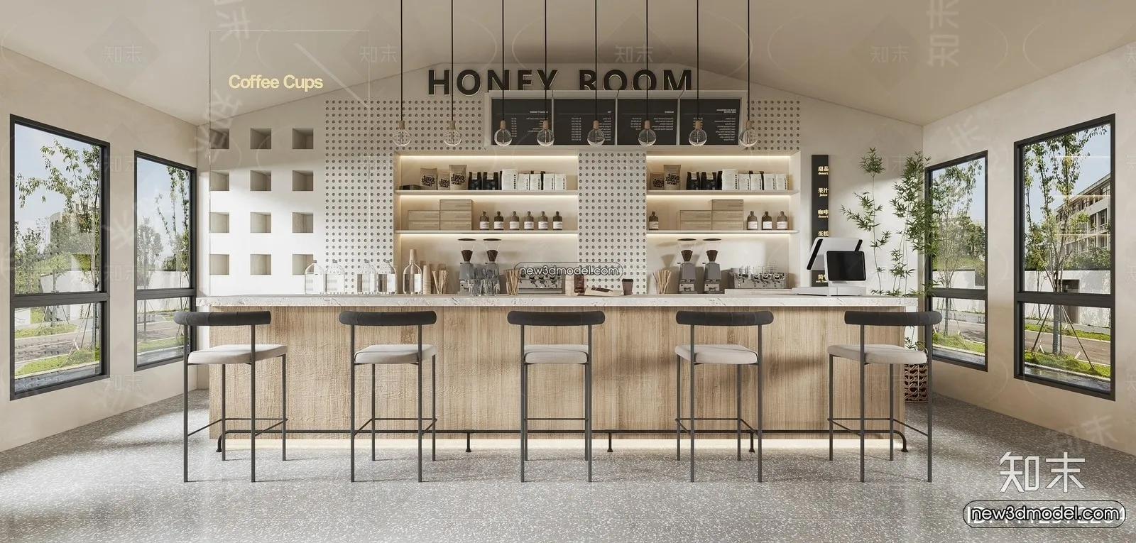 Restaurant and Fastfood 3D Scene – 3D Blocks – 200 – VRAY