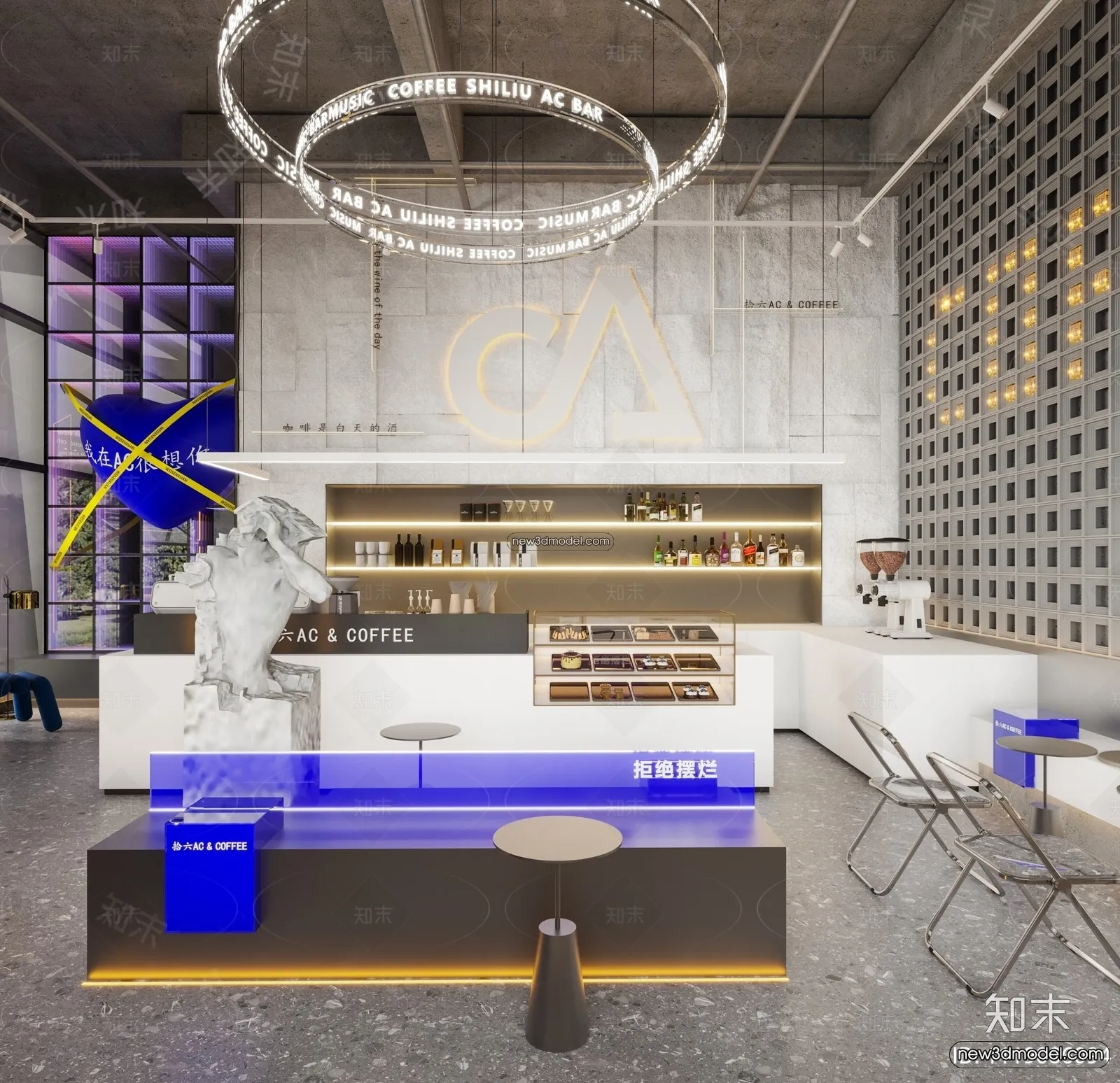 Restaurant and Fastfood 3D Scene – 3D Blocks – 208 – CORONA