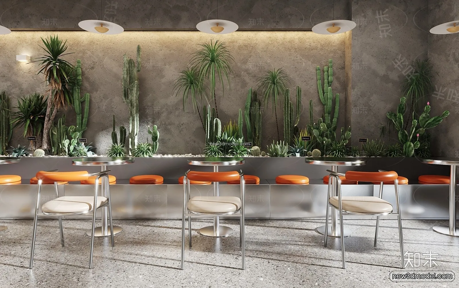 Restaurant and Fastfood 3D Scene – 3D Blocks – 211 – VRAY