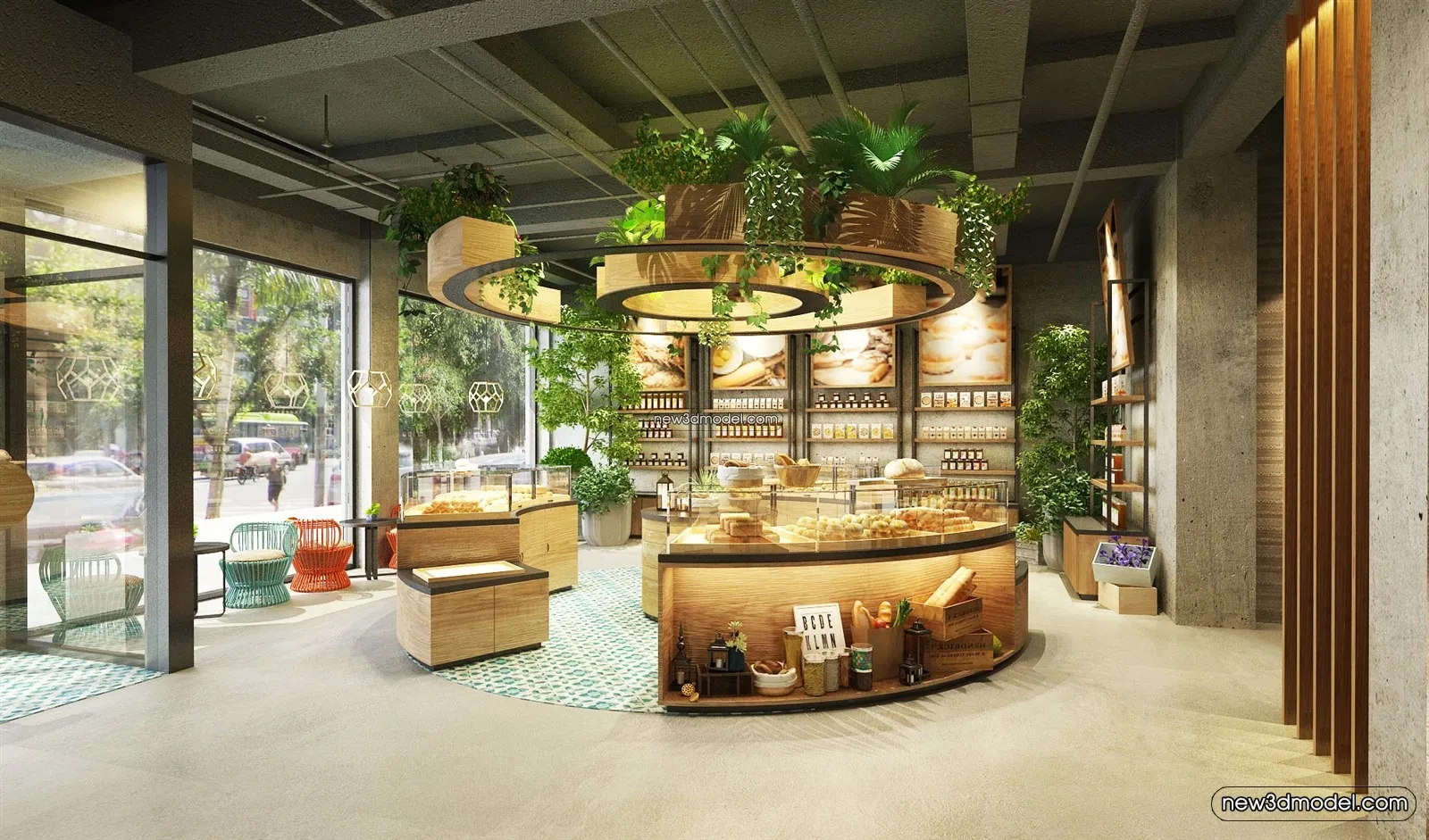 Restaurant and Fastfood 3D Scene – 3D Blocks – 216 – VRAY