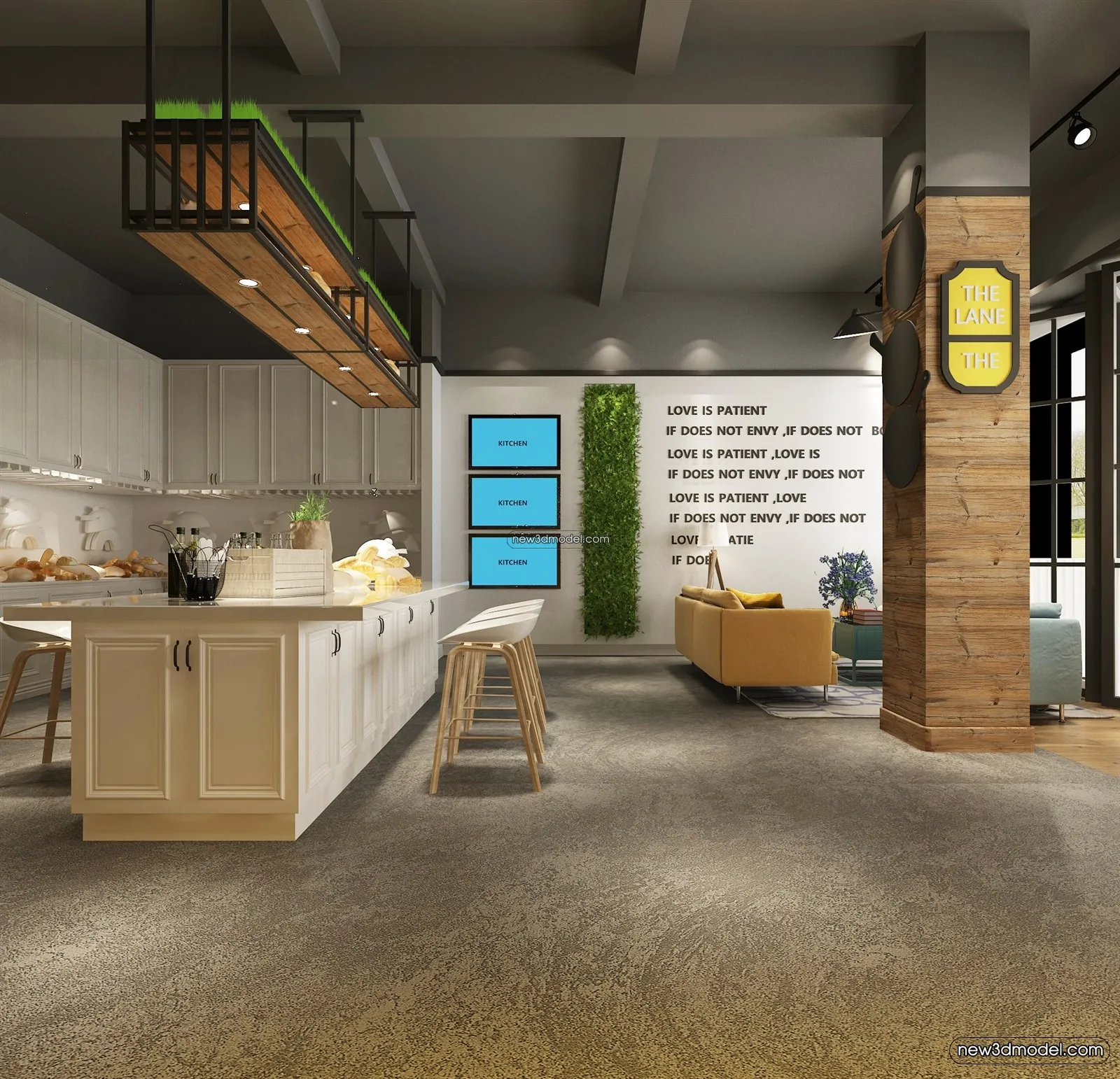 Restaurant and Fastfood 3D Scene – 3D Blocks – 219 – VRAY