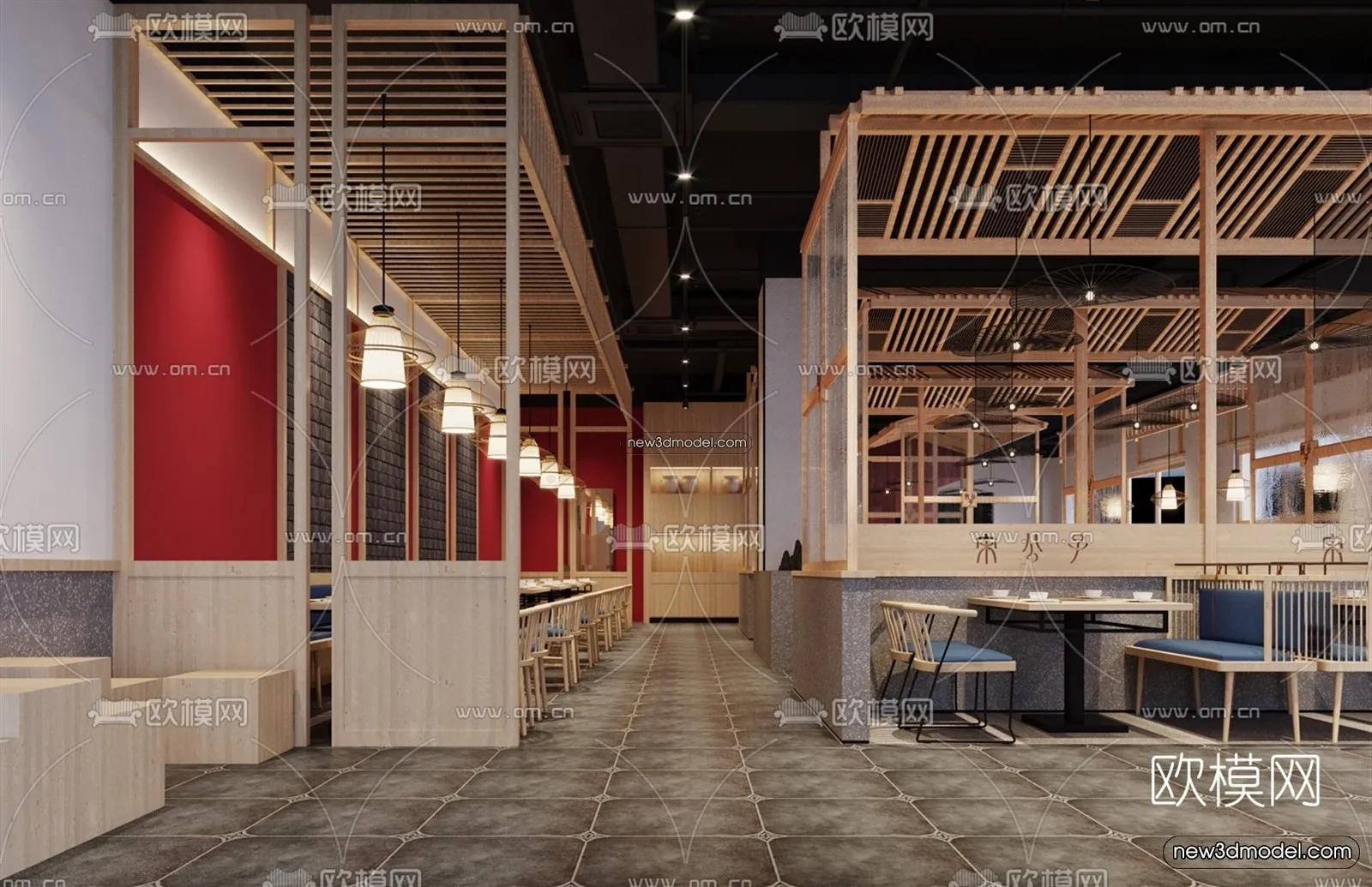 Restaurant and Fastfood 3D Scene – 3D Blocks – 227 – VRAY