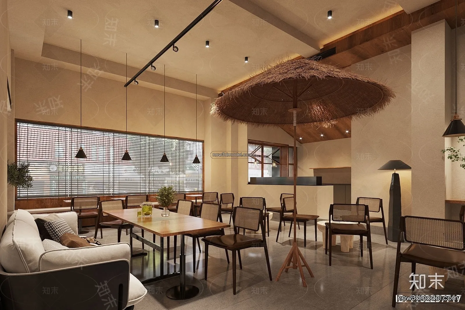 Restaurant and Fastfood 3D Scene – 3D Blocks – 230 – CORONA