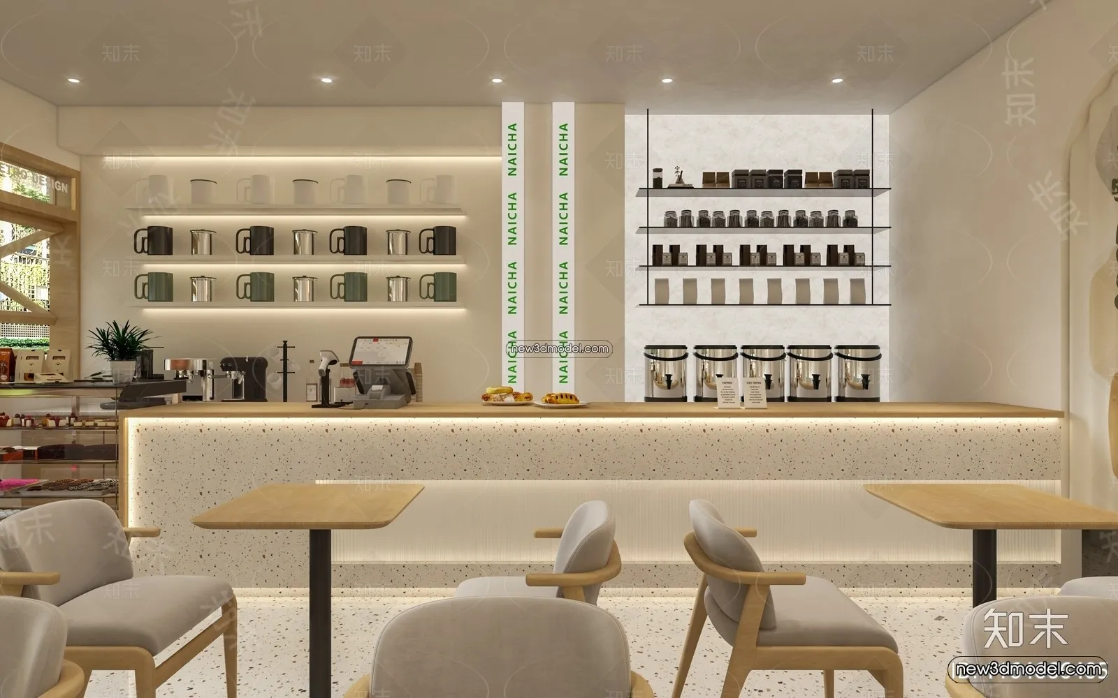 Restaurant and Fastfood 3D Scene – 3D Blocks – 240 – VRAY