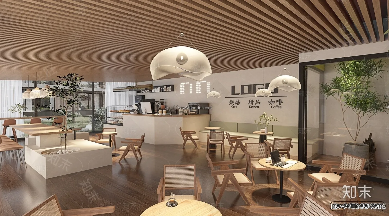 Restaurant and Fastfood 3D Scene – 3D Blocks – 245 – VRAY