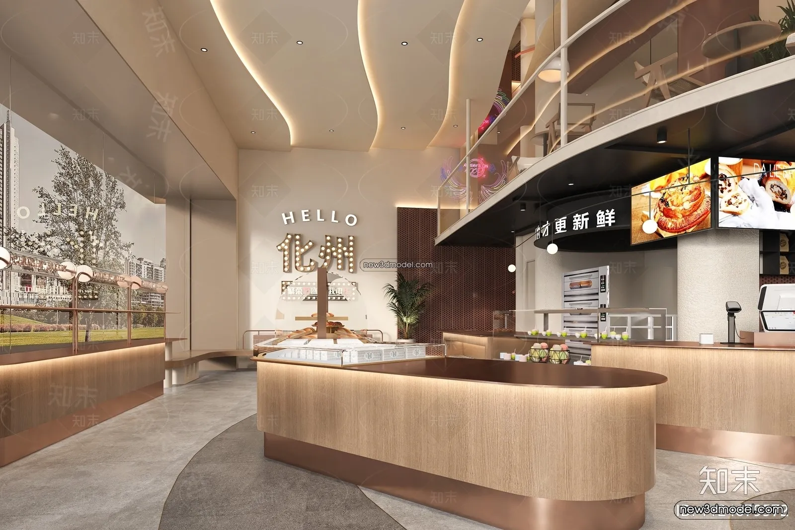 Restaurant and Fastfood 3D Scene – 3D Blocks – 250 – VRAY