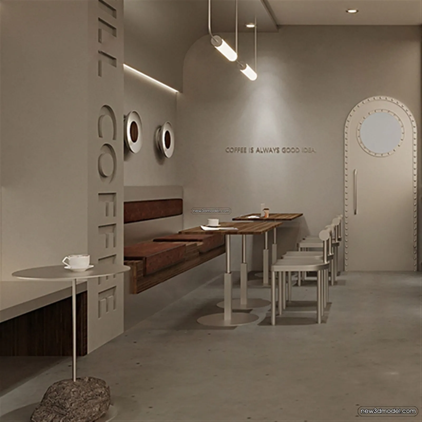 Restaurant and Fastfood 3D Scene – 3D Blocks – 254 – VRAY