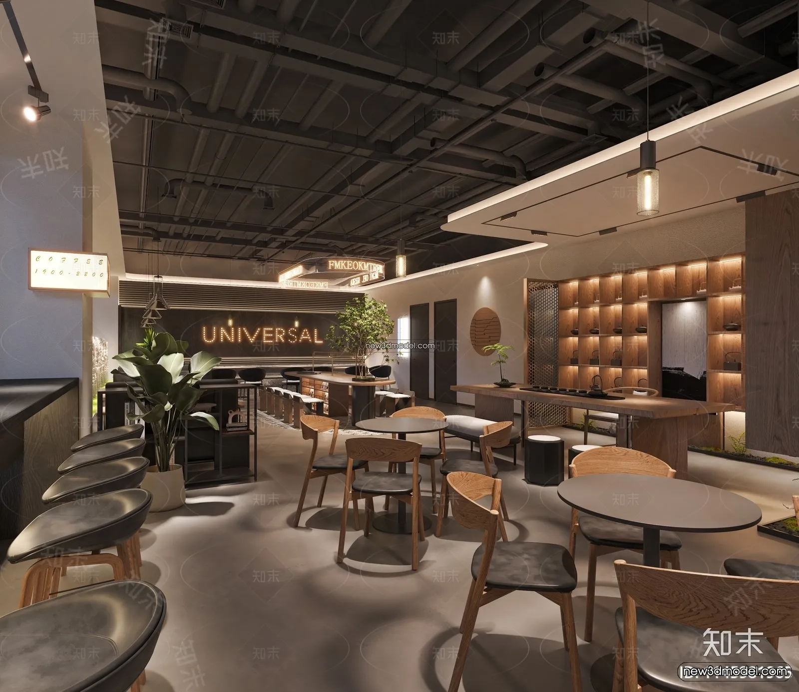 Restaurant and Fastfood 3D Scene – 3D Blocks – 258 – VRAY