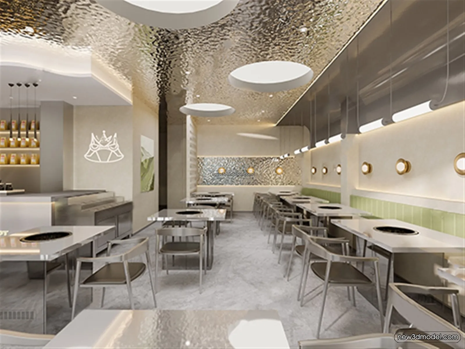 Restaurant and Fastfood 3D Scene – 3D Blocks – 259 – VRAY