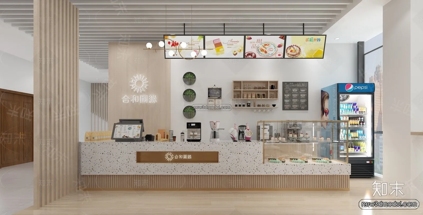 Restaurant and Fastfood 3D Scene – 3D Blocks – 261 – VRAY