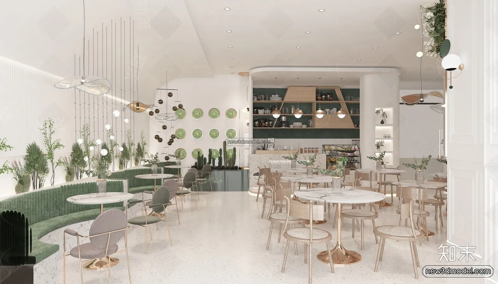 Restaurant and Fastfood 3D Scene – 3D Blocks – 265 – VRAY