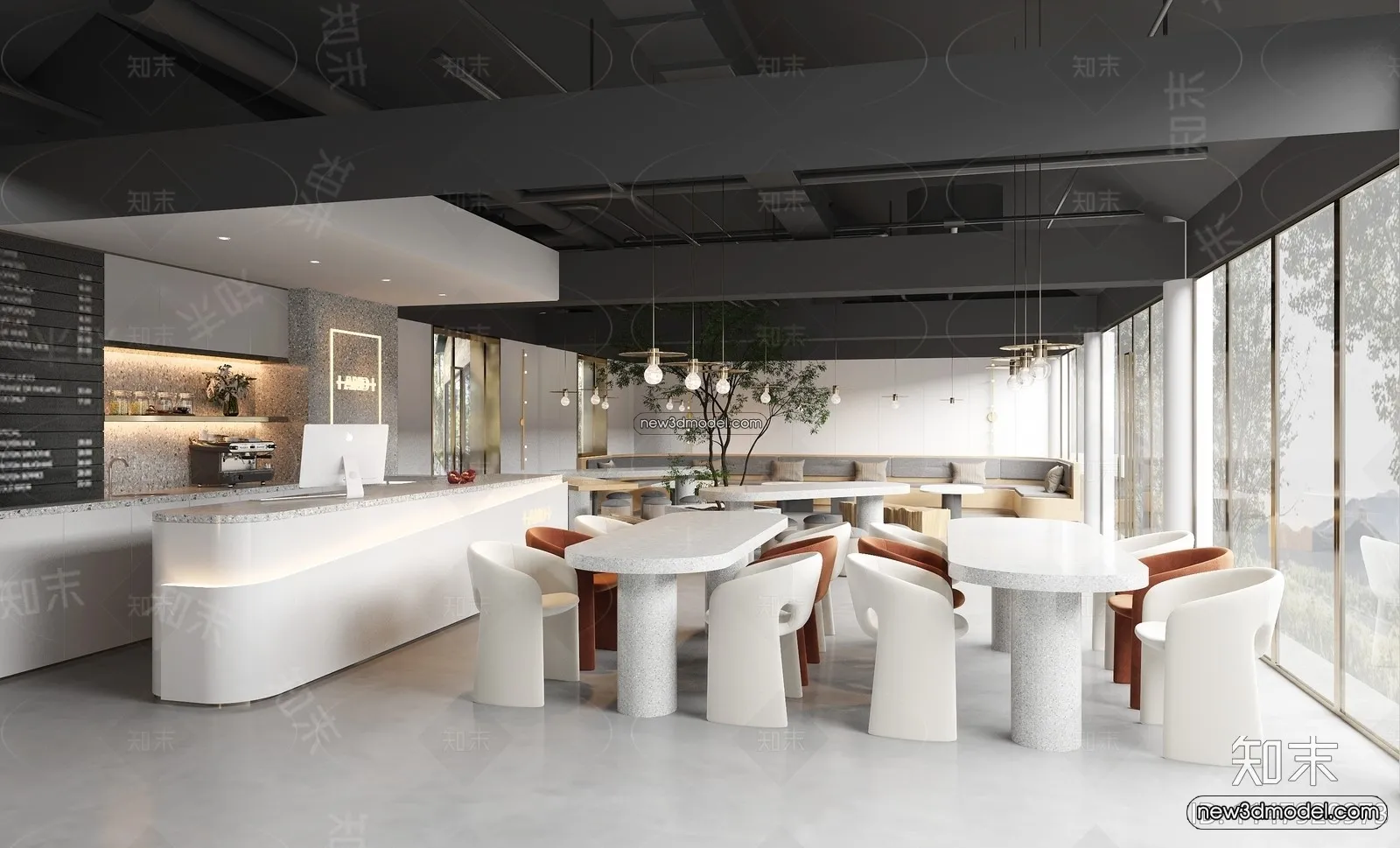 Restaurant and Fastfood 3D Scene – 3D Blocks – 269 – VRAY