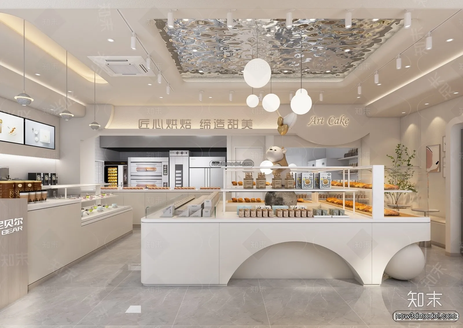 Restaurant and Fastfood 3D Scene – 3D Blocks – 273 – VRAY