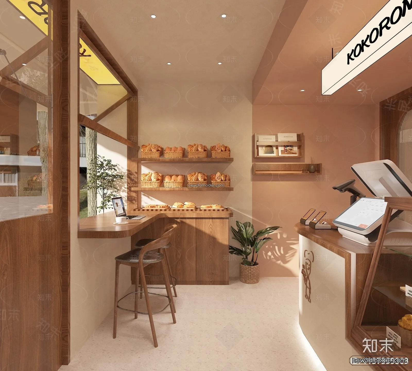 Restaurant and Fastfood 3D Scene – 3D Blocks – 274 – VRAY