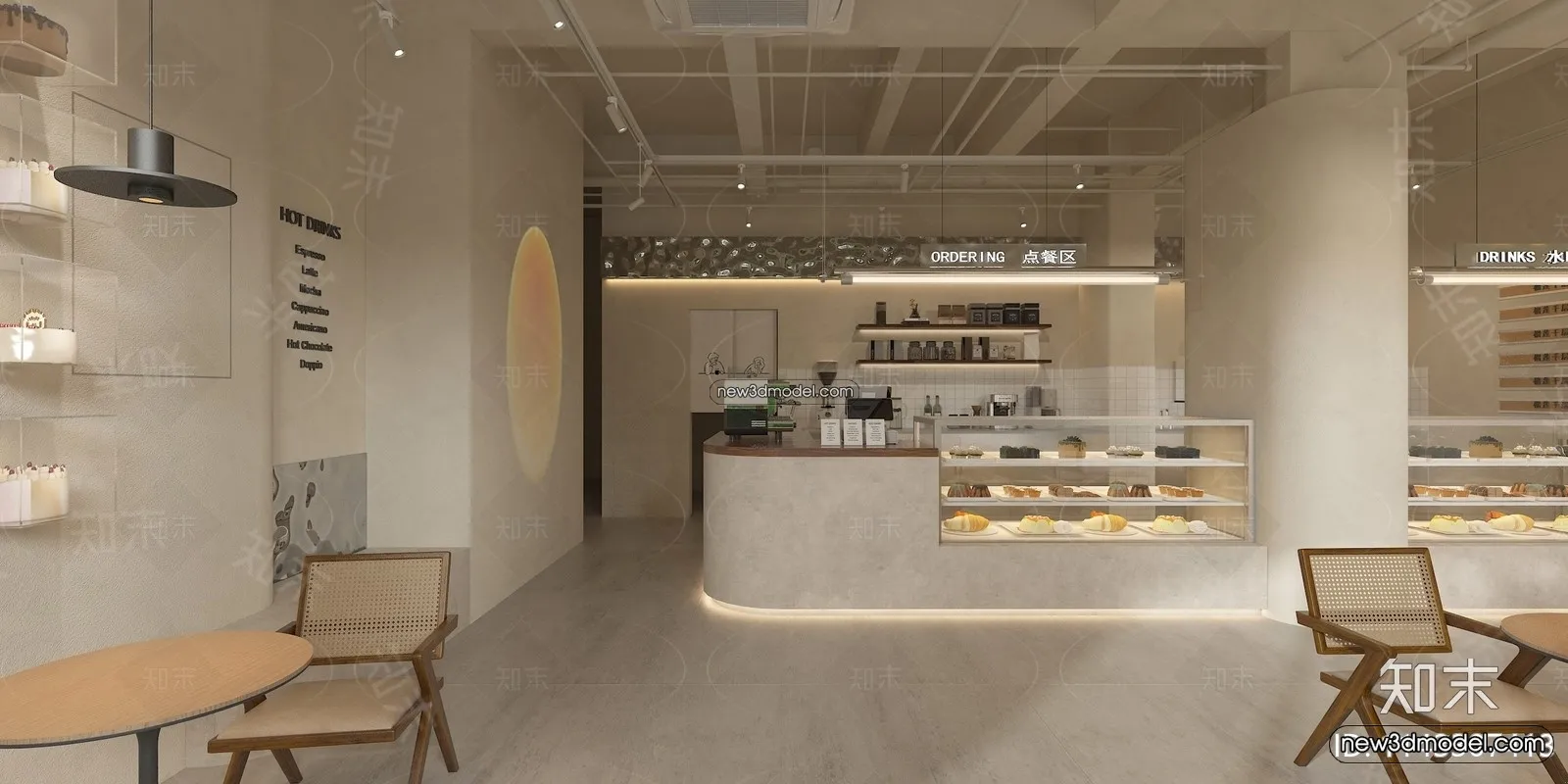 Restaurant and Fastfood 3D Scene – 3D Blocks – 275 – VRAY