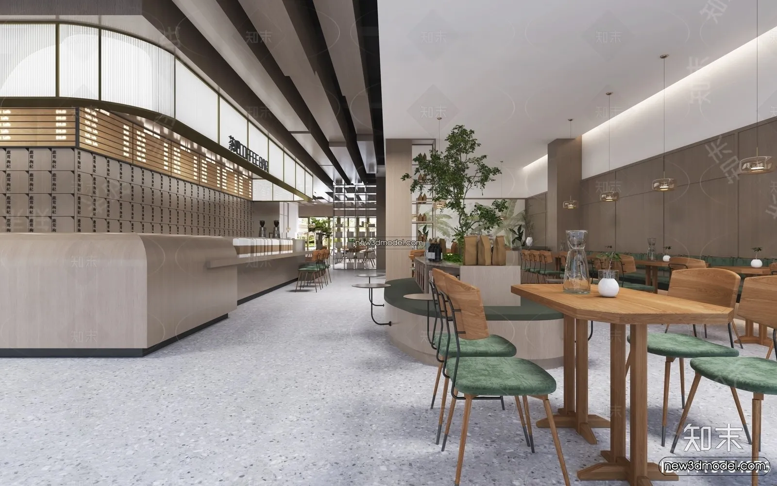 Restaurant and Fastfood 3D Scene – 3D Blocks – 276 – VRAY